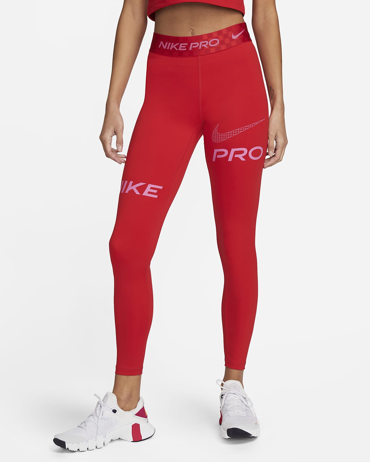 Leggings de entrenamiento con gr fico de tiro medio y largo completo para mujer Nike Pro