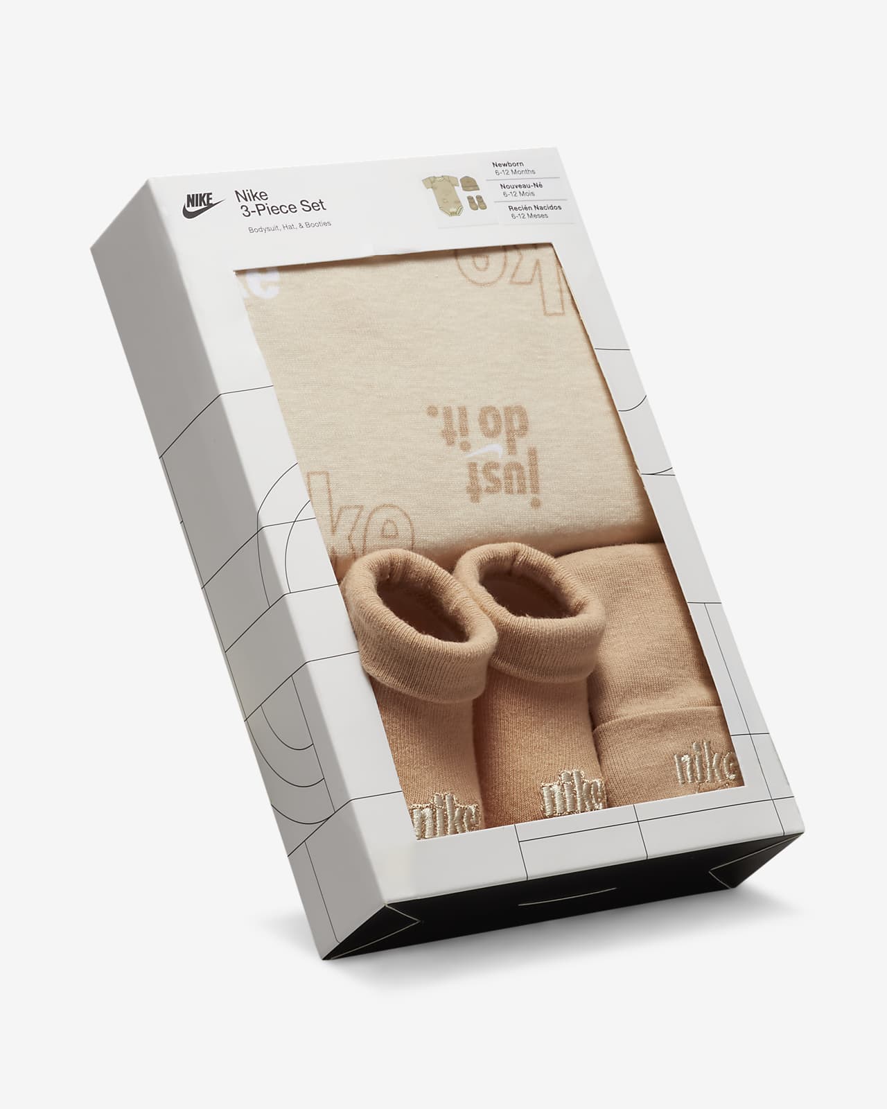 Nike E1D1 3-Piece Gift 3-Piece Baby Set Set. Neutral Box
