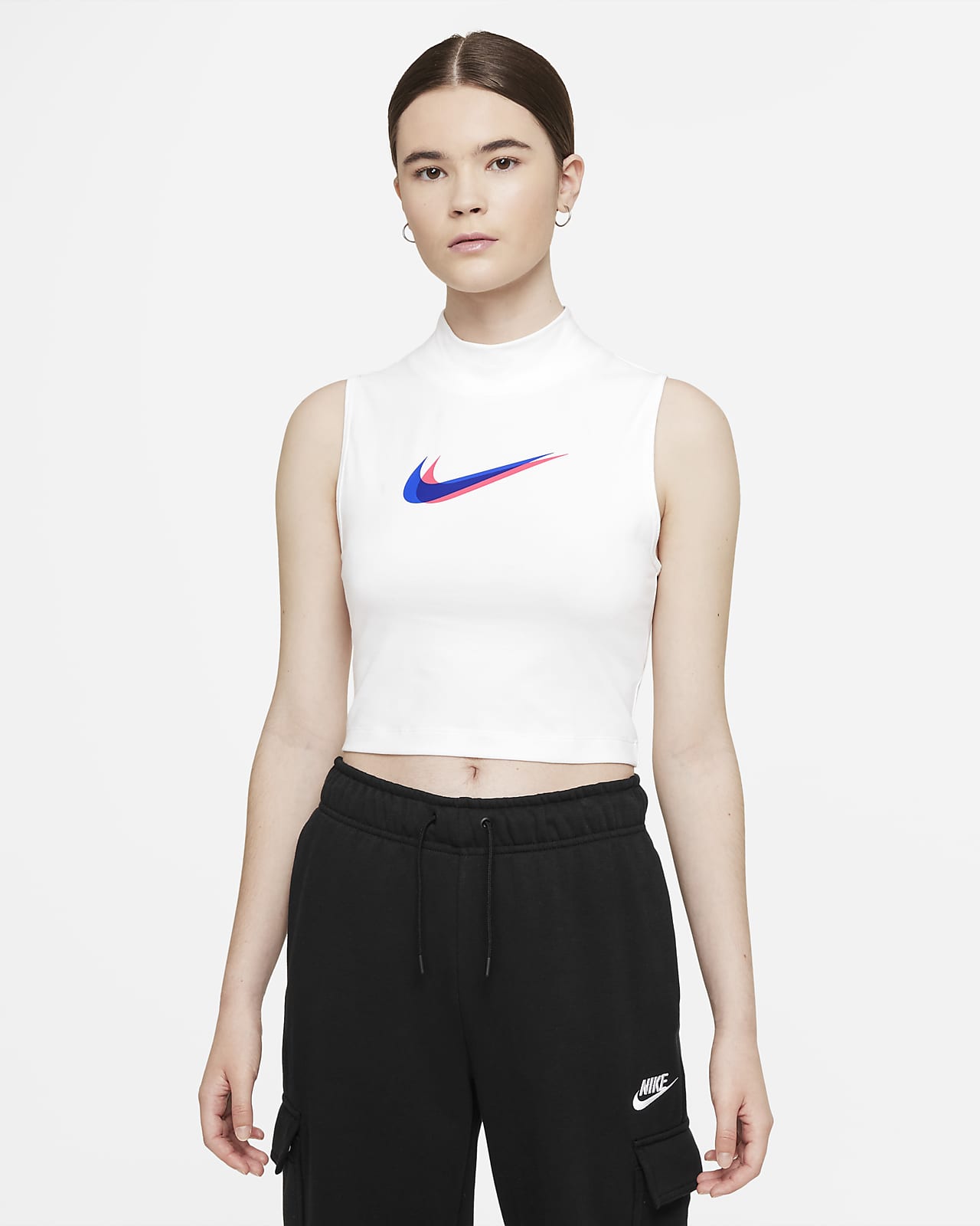 nike pro cropped mock neck