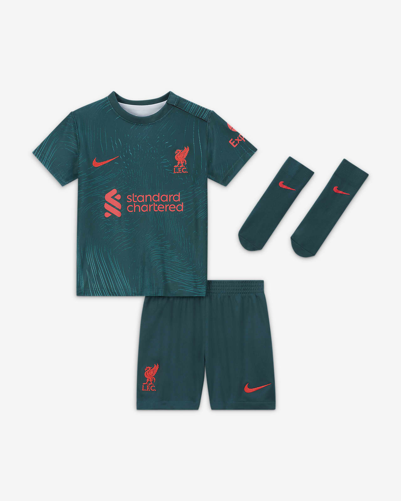 Třetí fotbalová souprava Nike Dri-FIT Liverpool FC 2022/23 pro kojence a batolata
