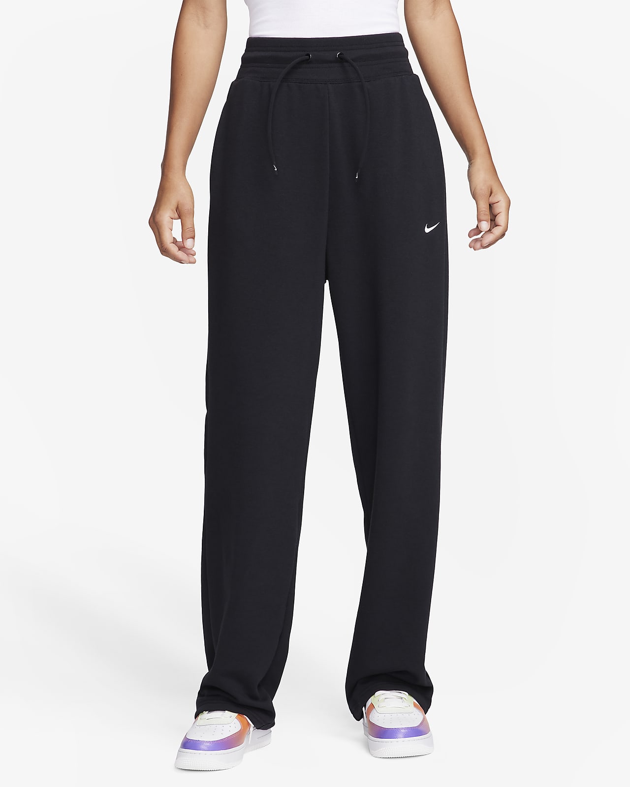 Nike Dri-FIT One Women's High-Waisted Full-Length Open-Hem French Terry  Sweatpants