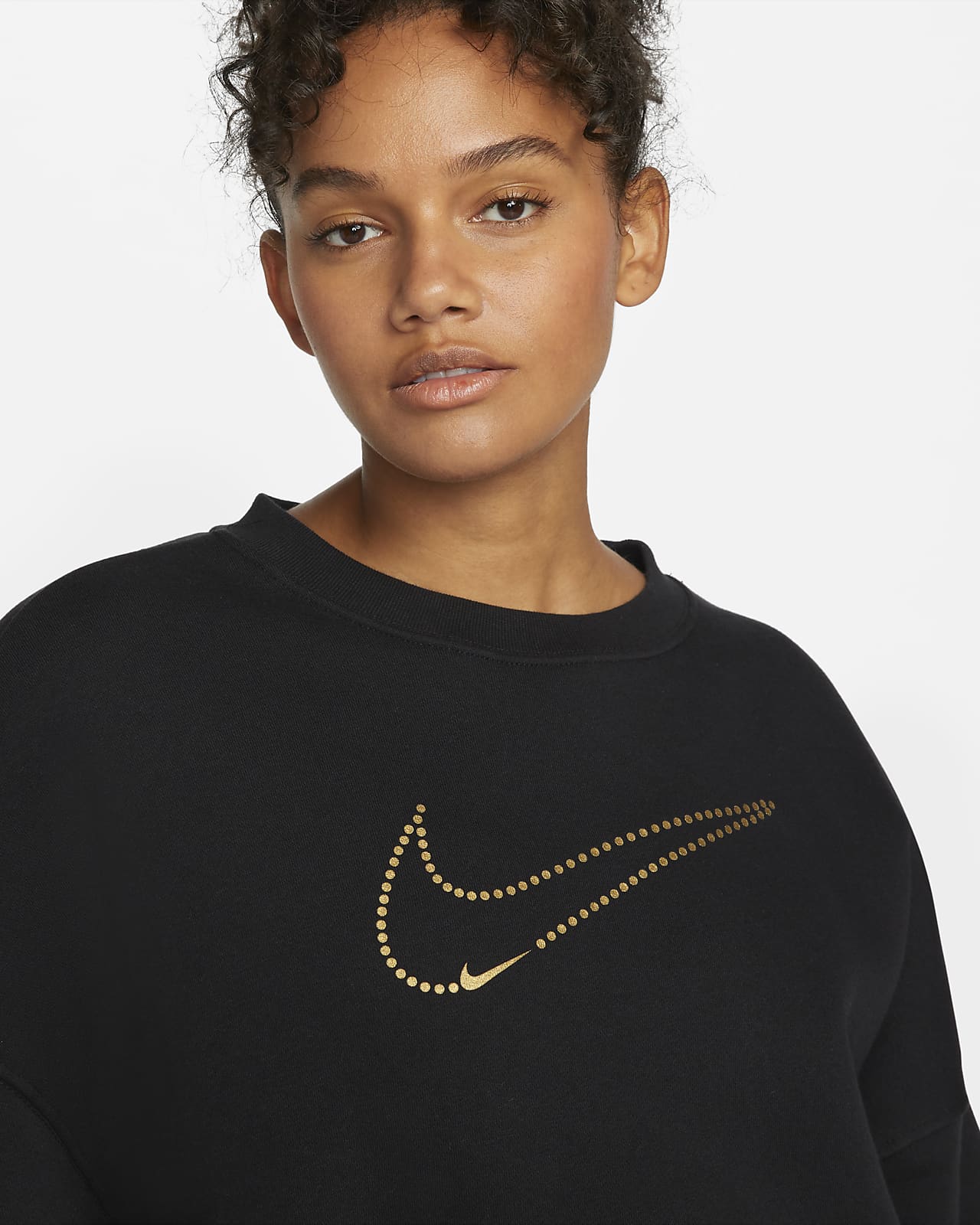 nike gold necklace crew sweatshirt