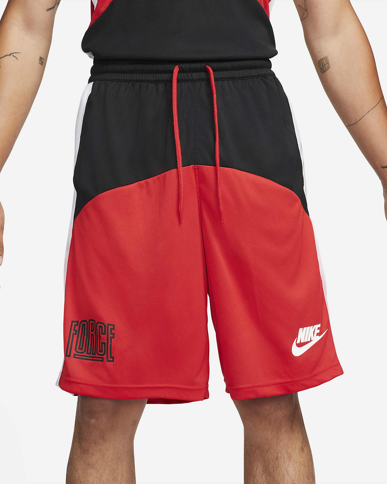 Red and black hot sale nike shorts mens