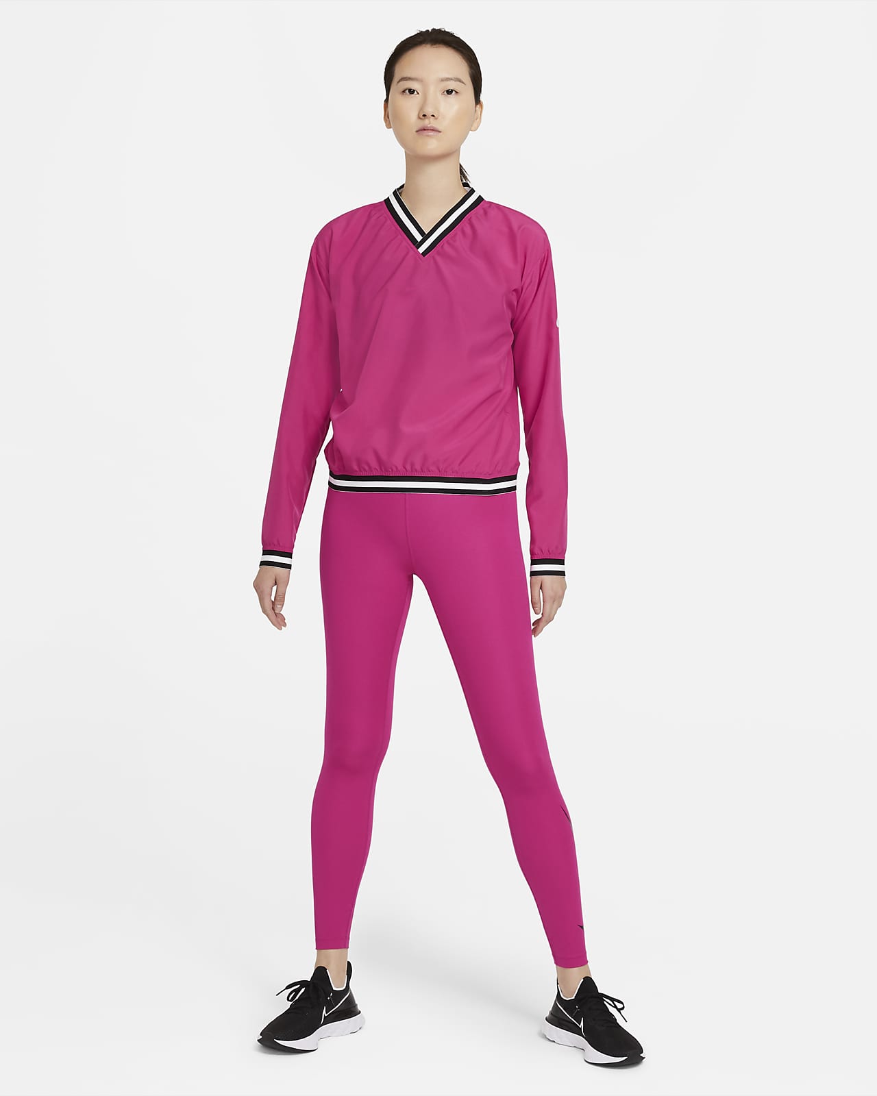 nike swoosh running tights pink