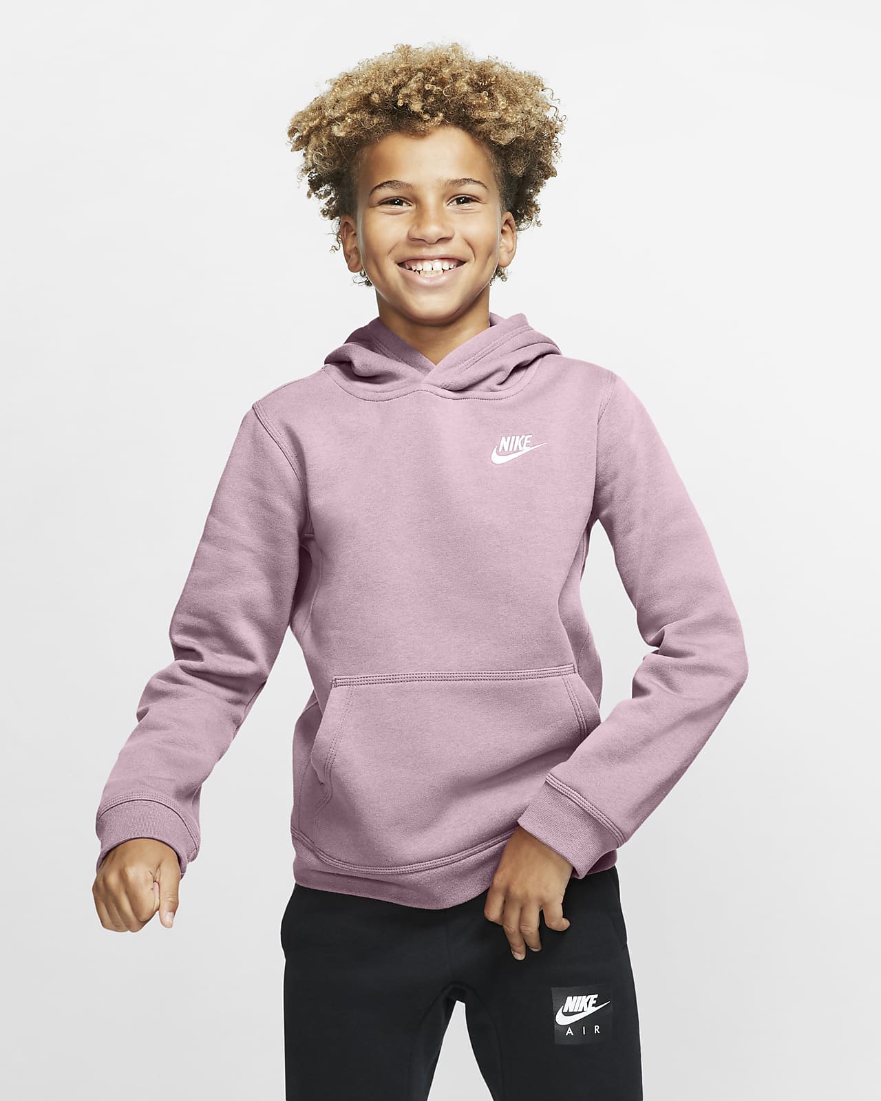 nike club pullover hoodie lavender