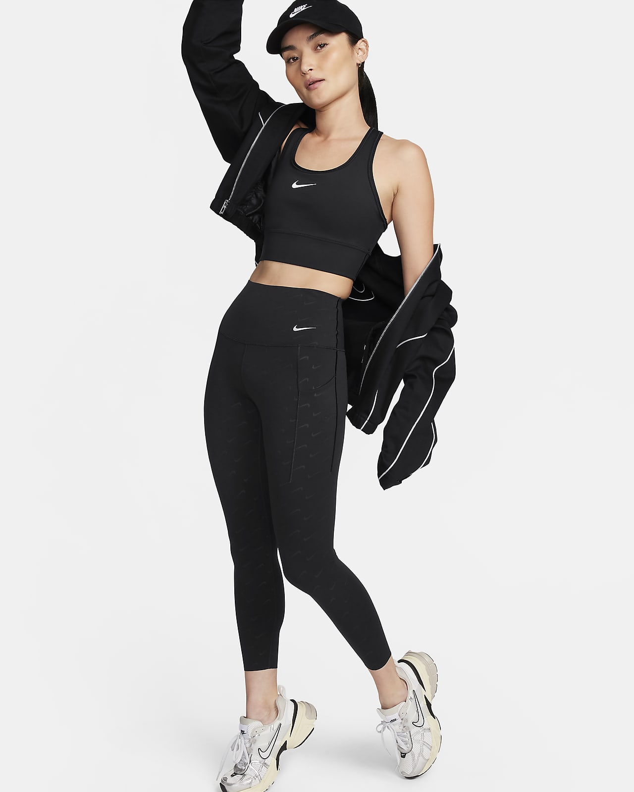 Nike Universa 女款中度支撐型高腰九分附口袋印花內搭褲