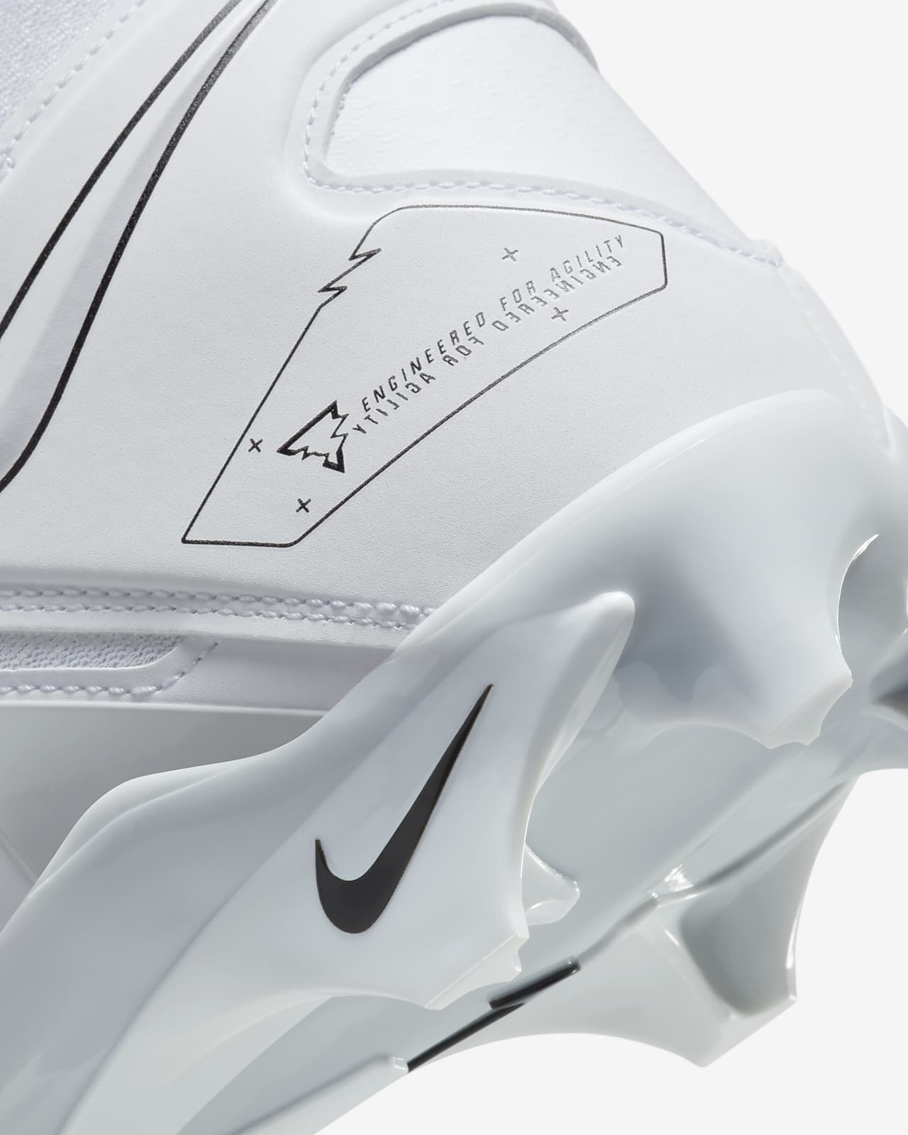 Men's Nike Alpha Menace Pro 3 Molded Football Cleats 12 White/Black