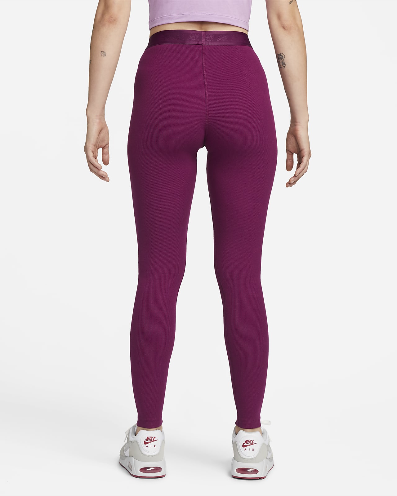 Leggings de tela de canal de tiro alto para mujer Nike Air. Nike MX