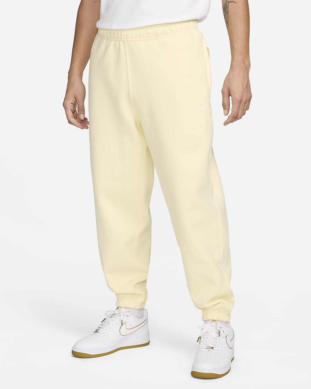 Nike Trend Fleece loose fit cuffed sweatpants in pale brown