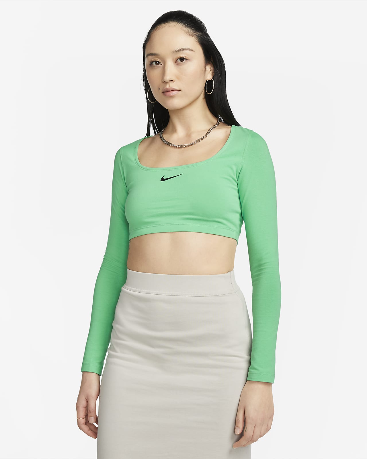 Women's Long-Sleeve Crop Top. Nike LU