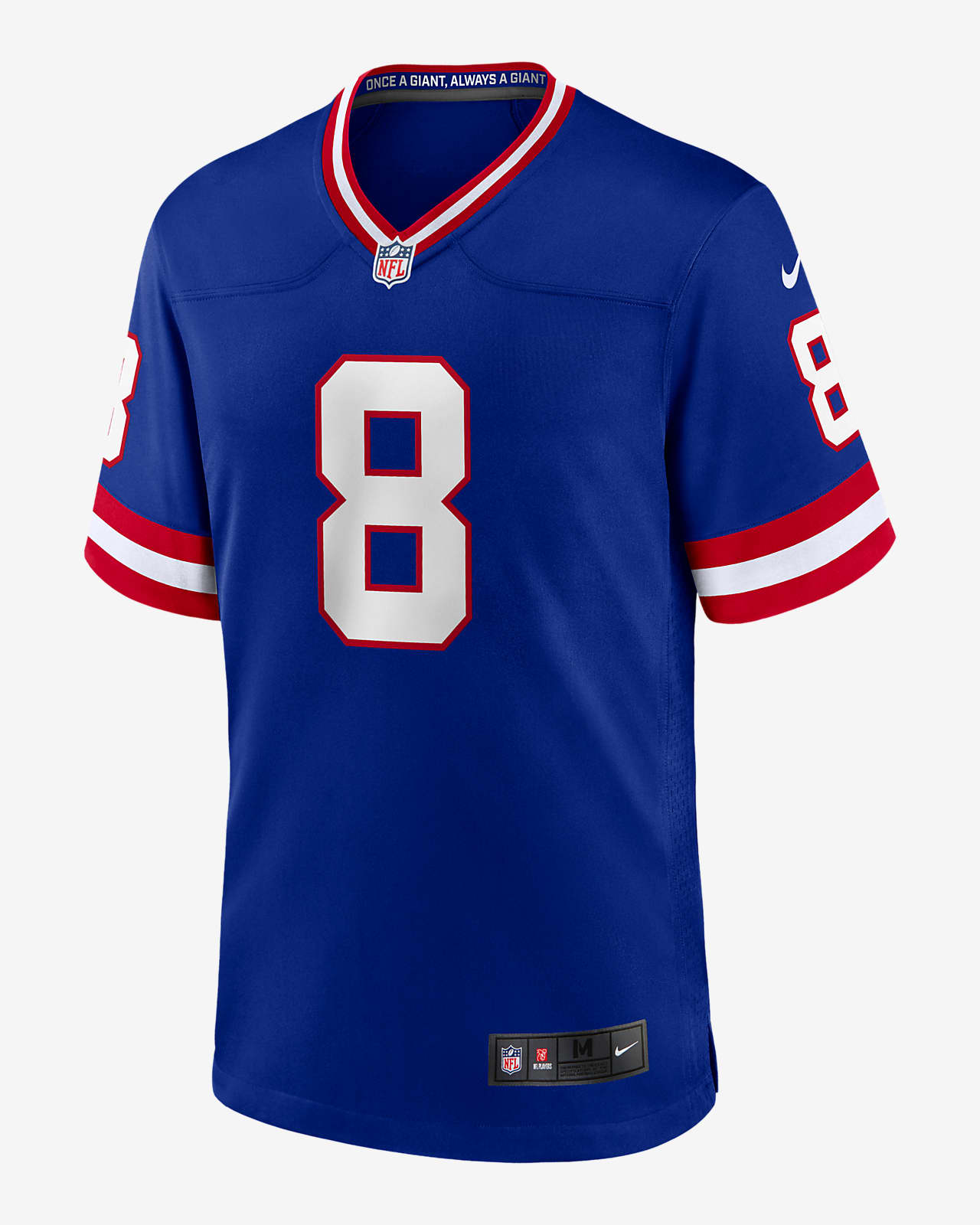 Nike New York Giants No8 Daniel Jones Black Men's Stitched NFL Limited Rush Impact Jersey