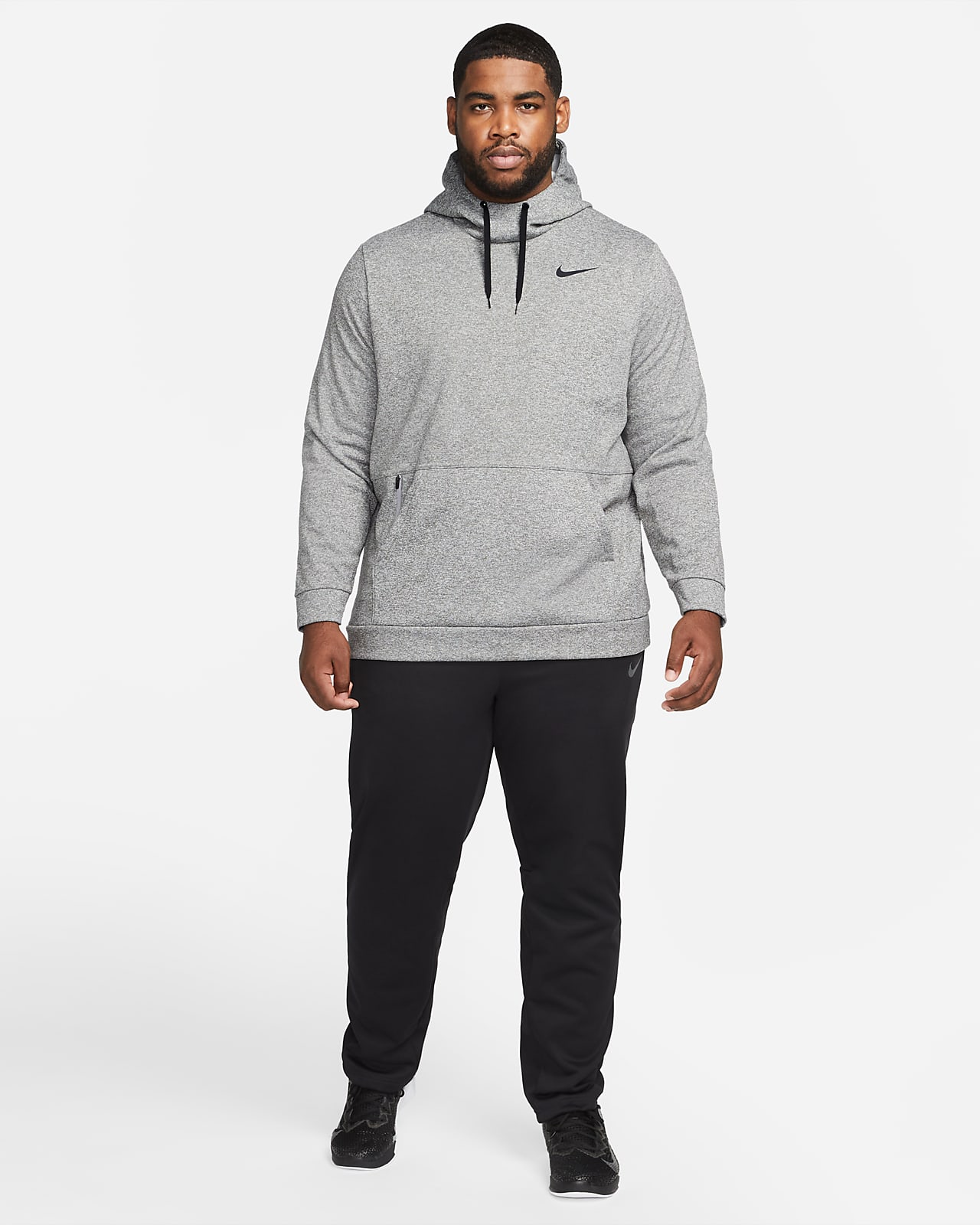 nike men's therma training hoodie white