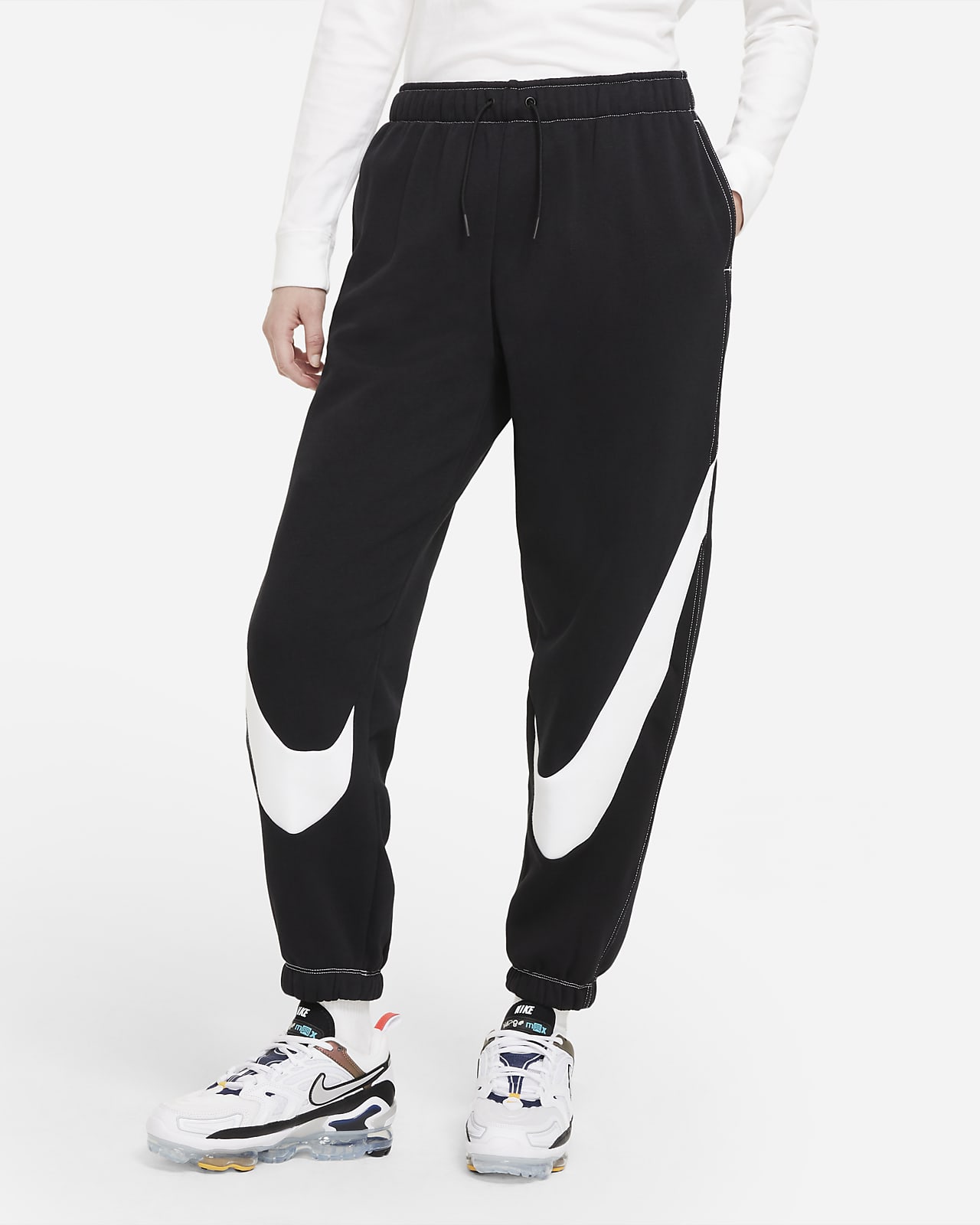 Nike Sportswear Swoosh relaxte Fleece-Jogger für Damen