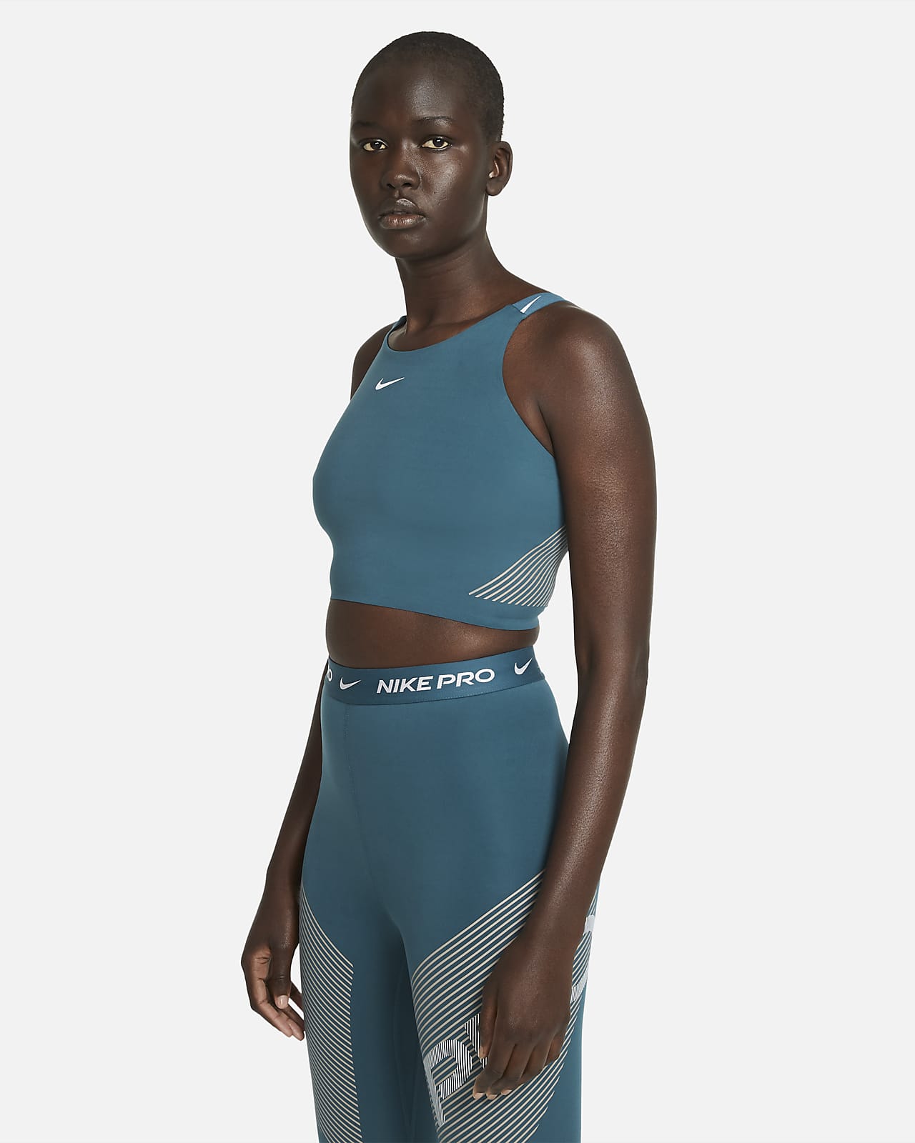 Nike Women's Pro Dri-FIT Women's Crop Shelf-Bra Tank Top (Plus