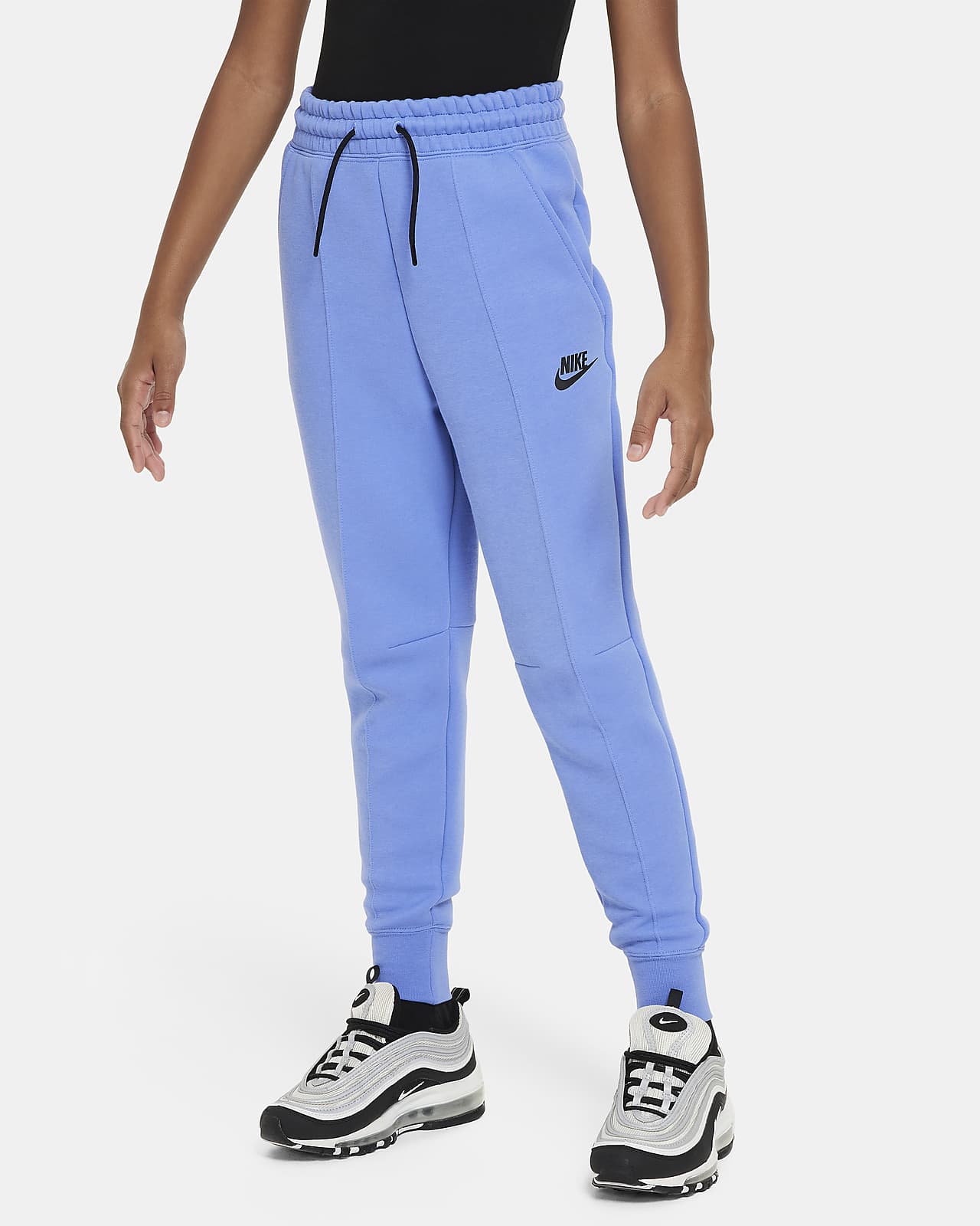 Nike Boys' Sportswear Tech Fleece Jogger Pants in Grey/Anthracite Size Small | Cotton/Polyester/Fleece