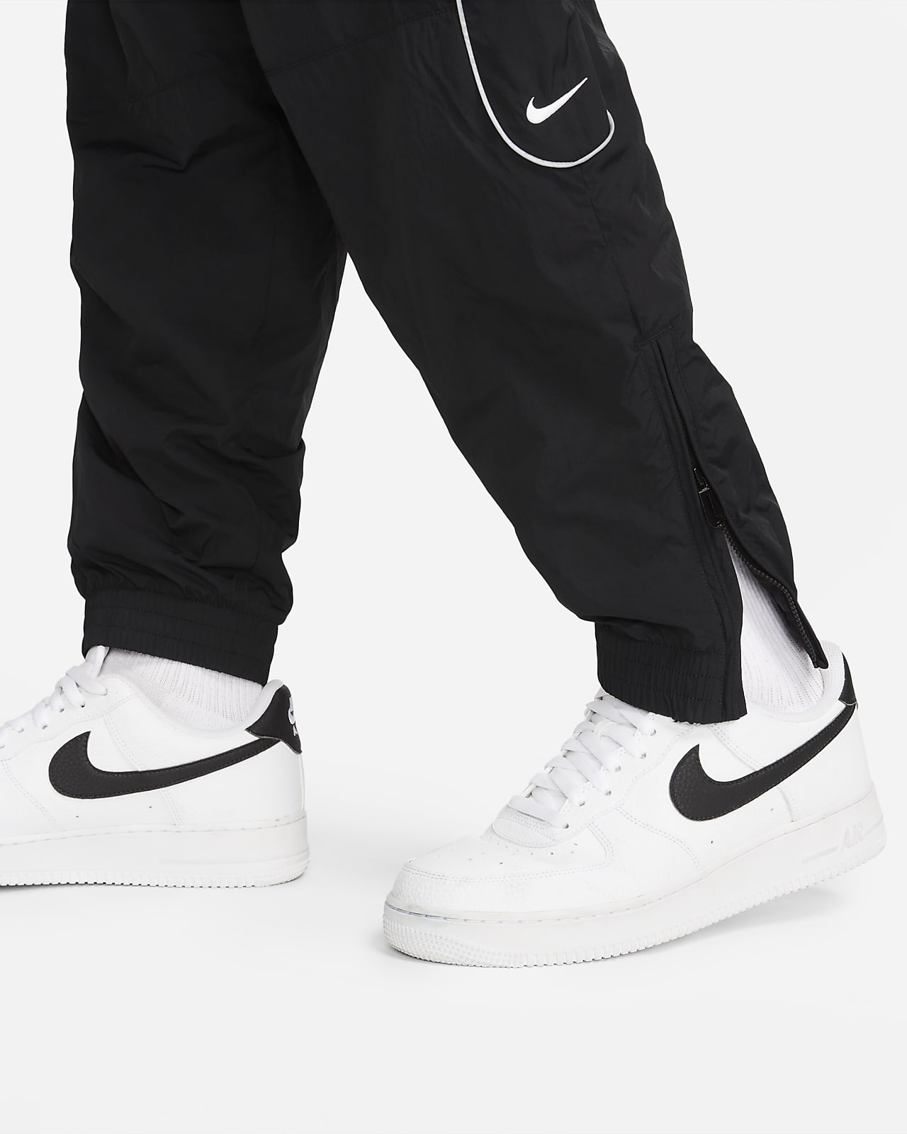 Nike SB Swoosh Track Pants - White / Black / Black | Flatspot
