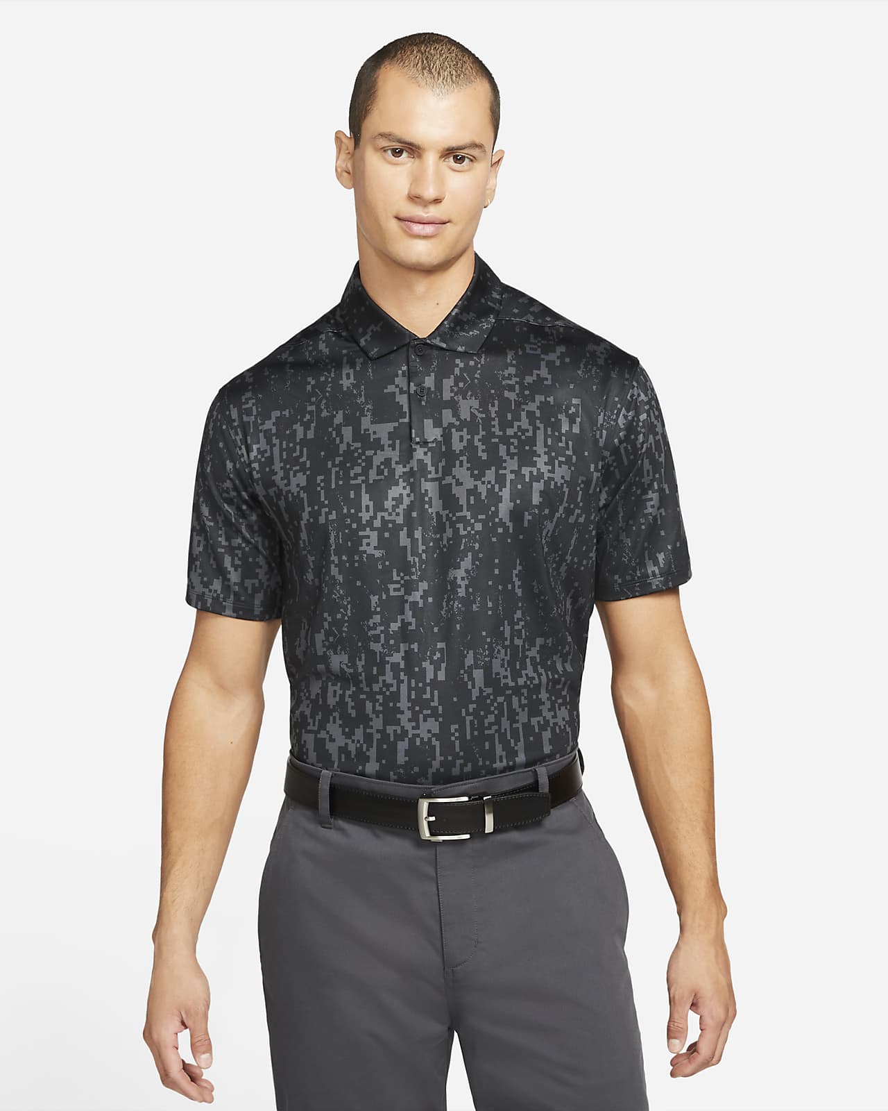 nike no collar golf polo