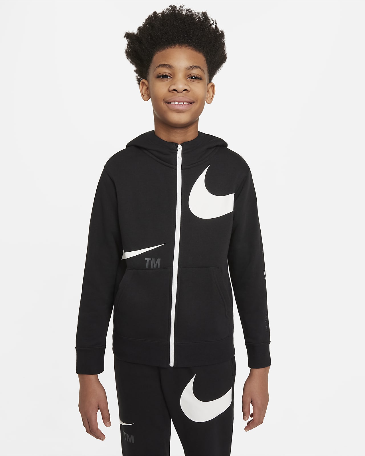 felpa con cappuccio in fleece e zip a tutta lunghezza nike sportswear swoosh ragazzo nike it