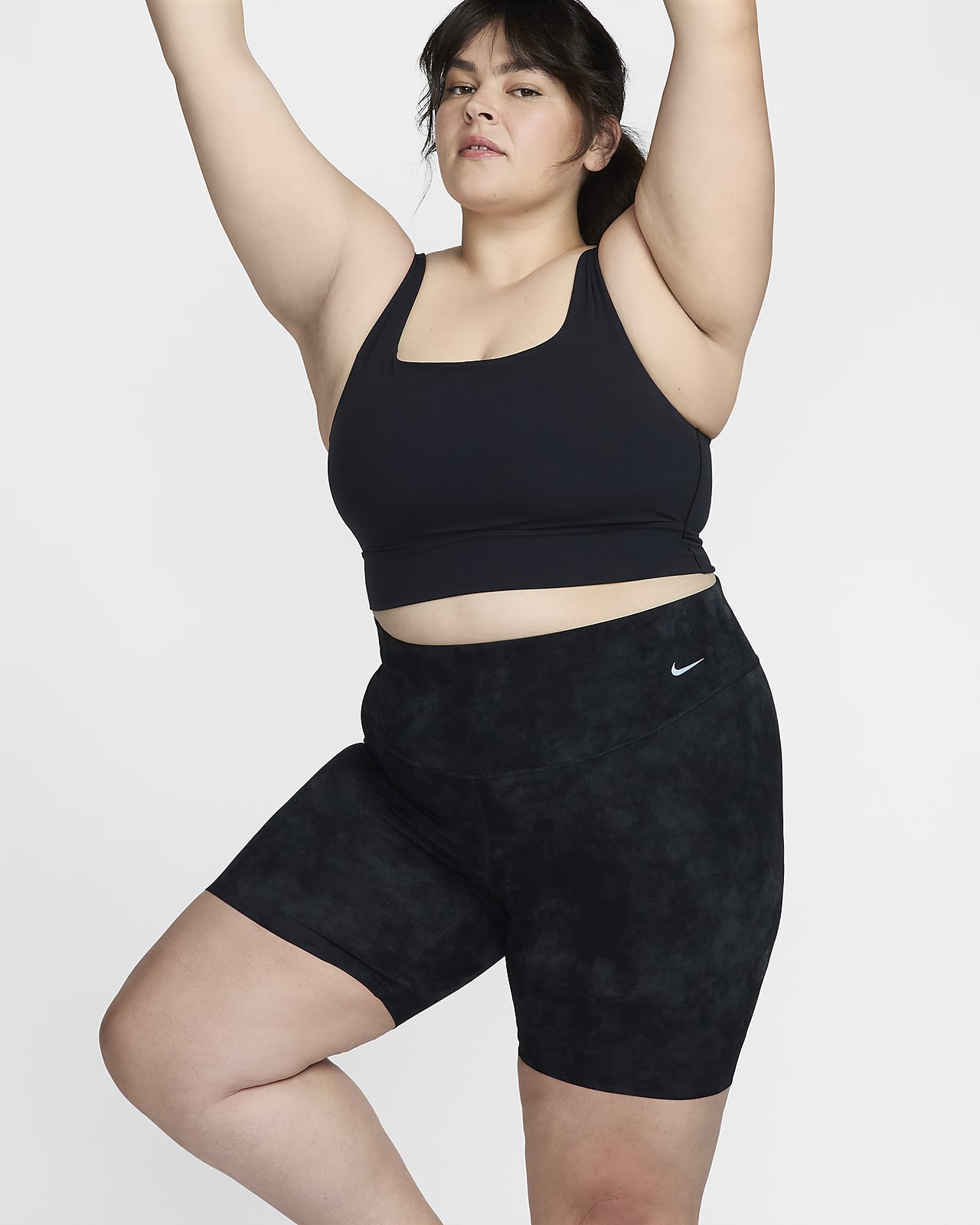 Nike Zenvy Tie-Dye Women's Gentle-Support High-Waisted 8" Biker Shorts (Plus Size)