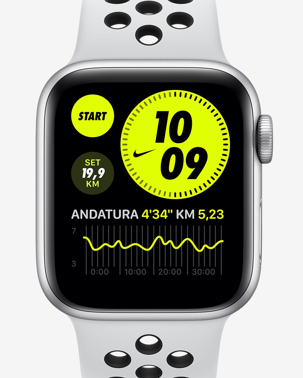 Apple Watch Nike SE (GPS + Cellular) con Nike Sport Band e cassa in alluminio color argento - 40 mm