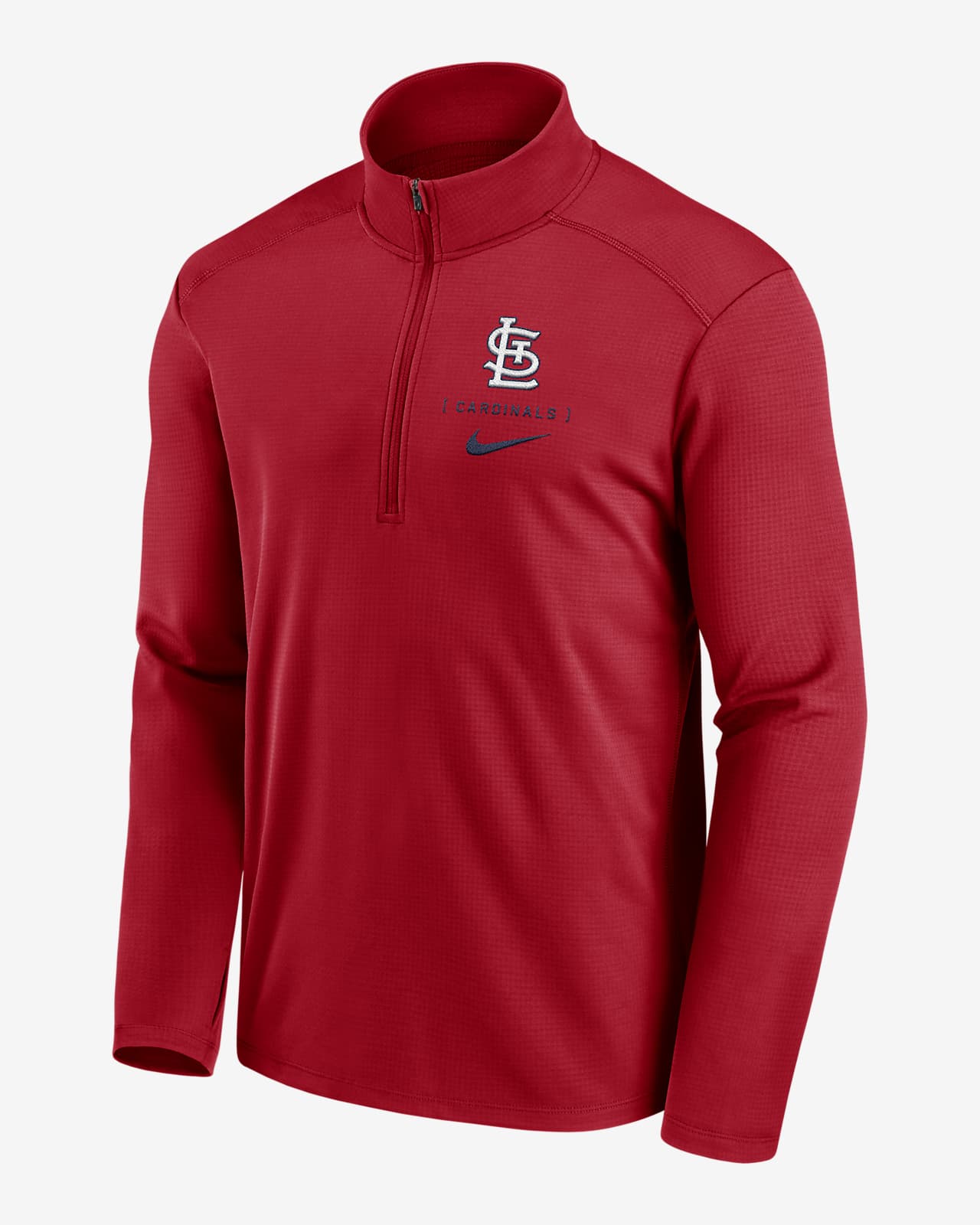 Chamarra Nike Dri-FIT de la MLB con medio cierre para hombre St. Louis Cardinals Franchise Logo Pacer