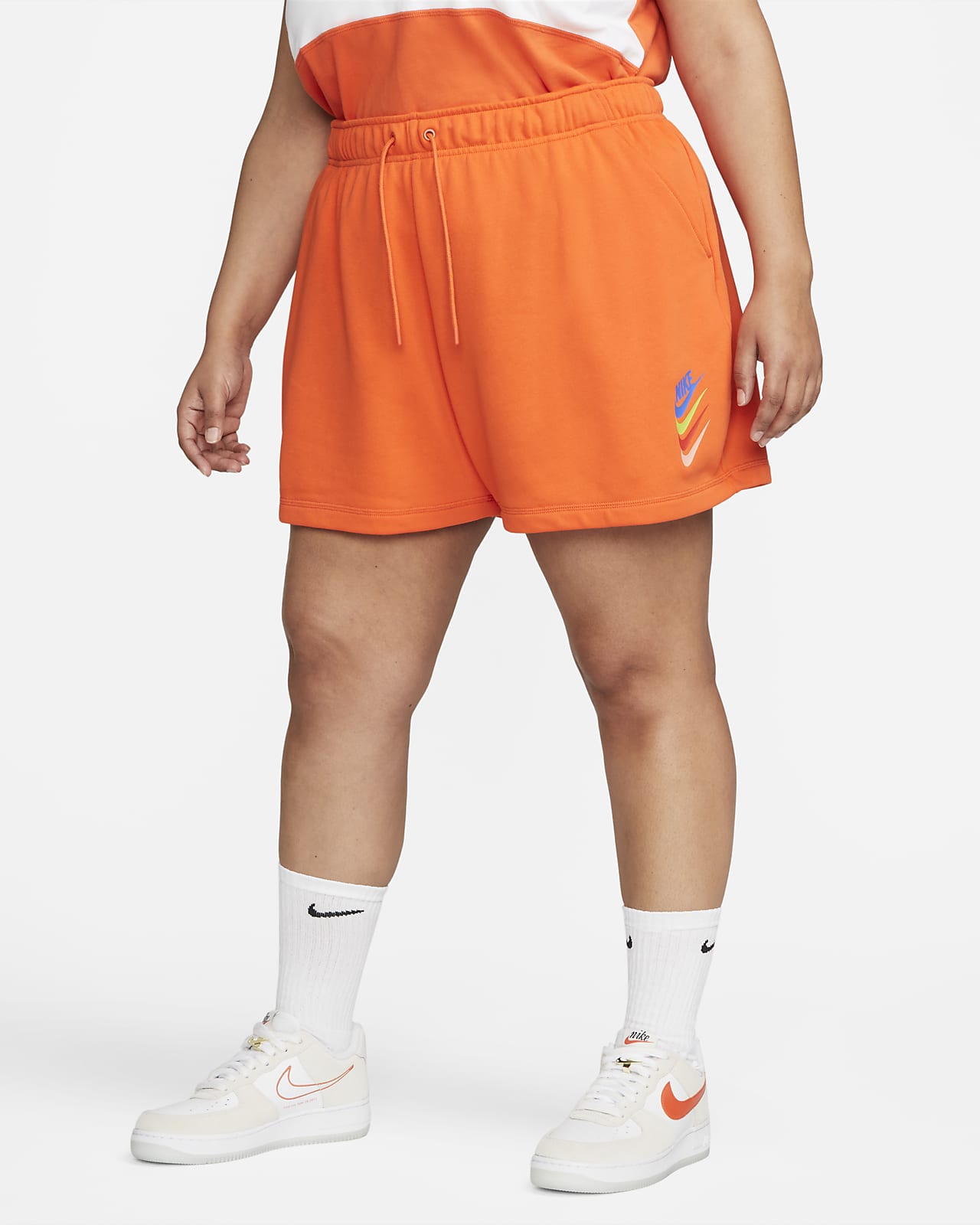 womens nike shorts orange