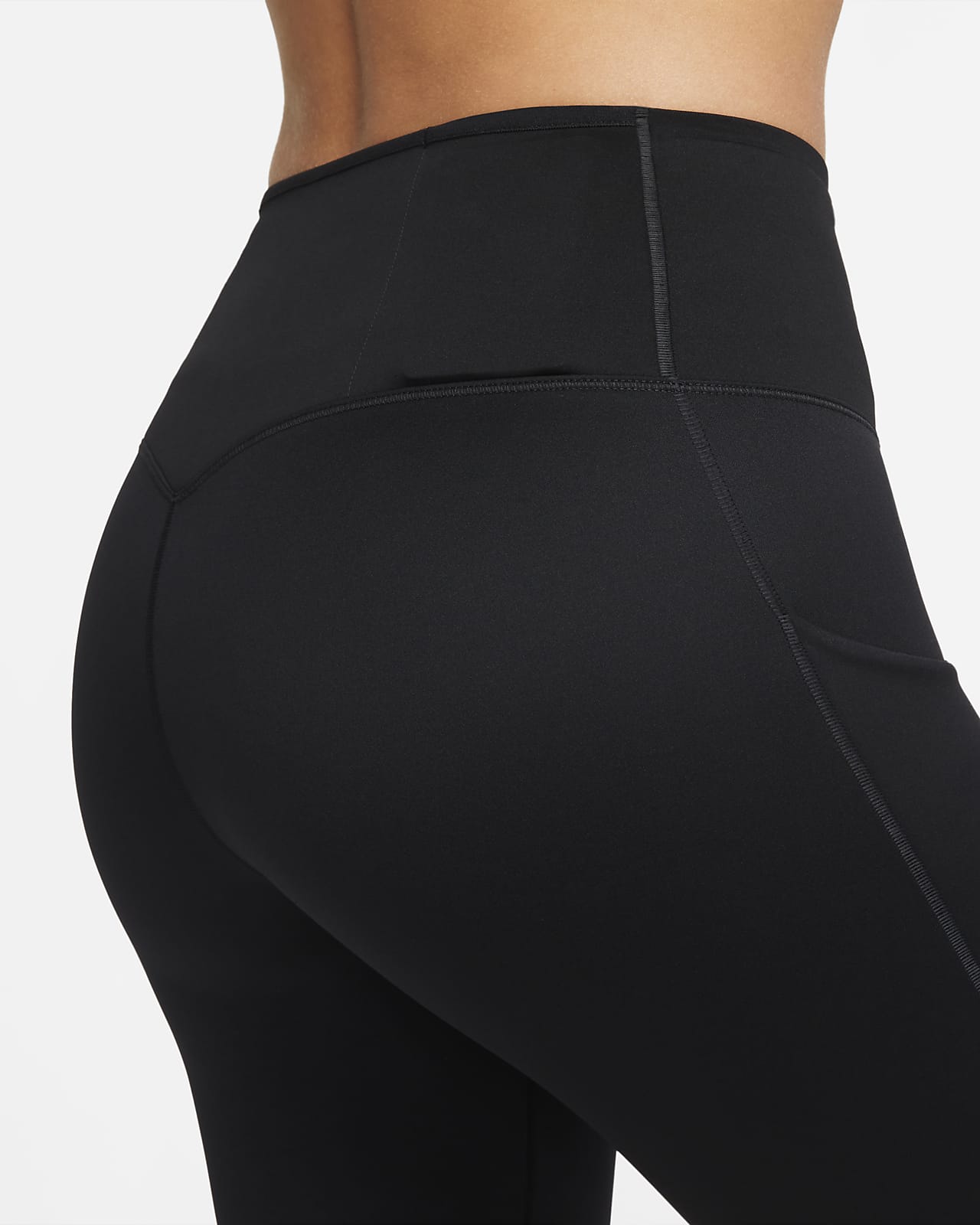 Nike One Dri-Fit Womens Size XS Black Tight Fit Mid Rise Leggings