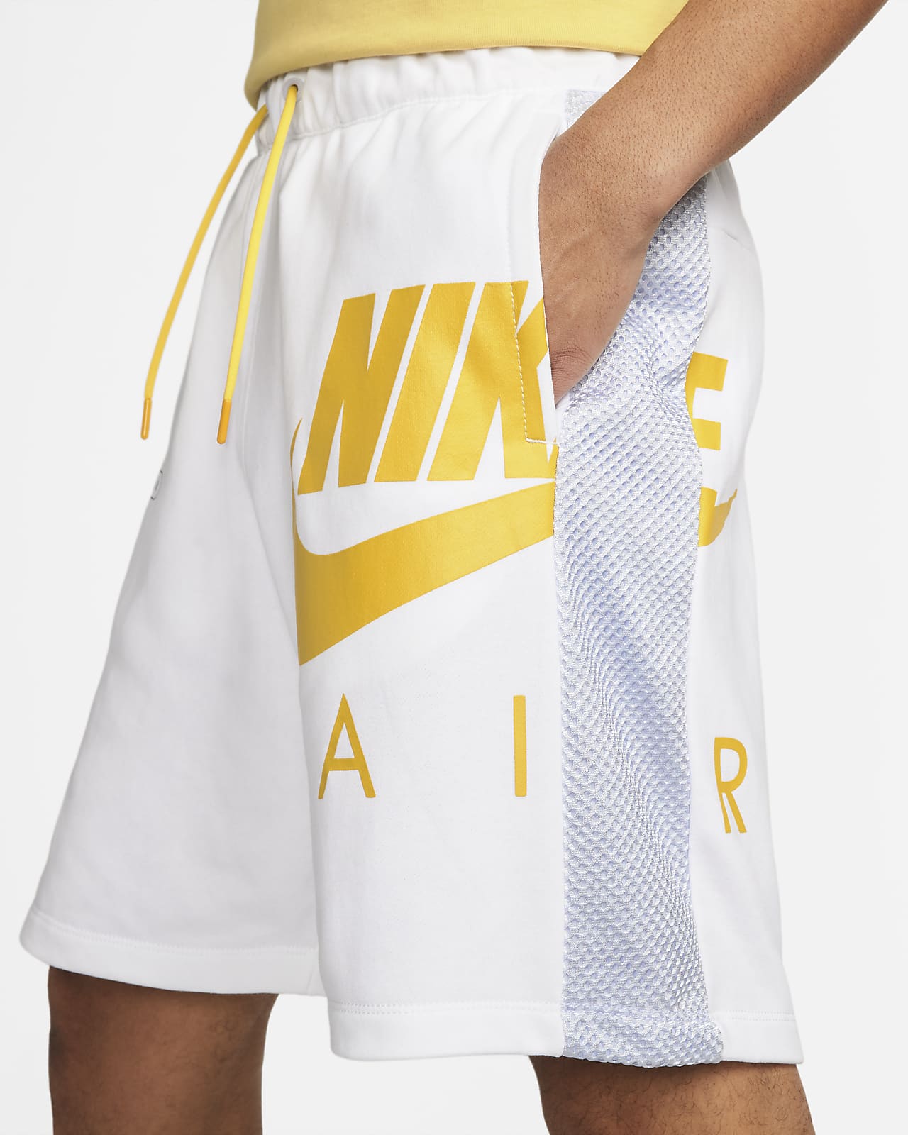 nike white and gold shorts