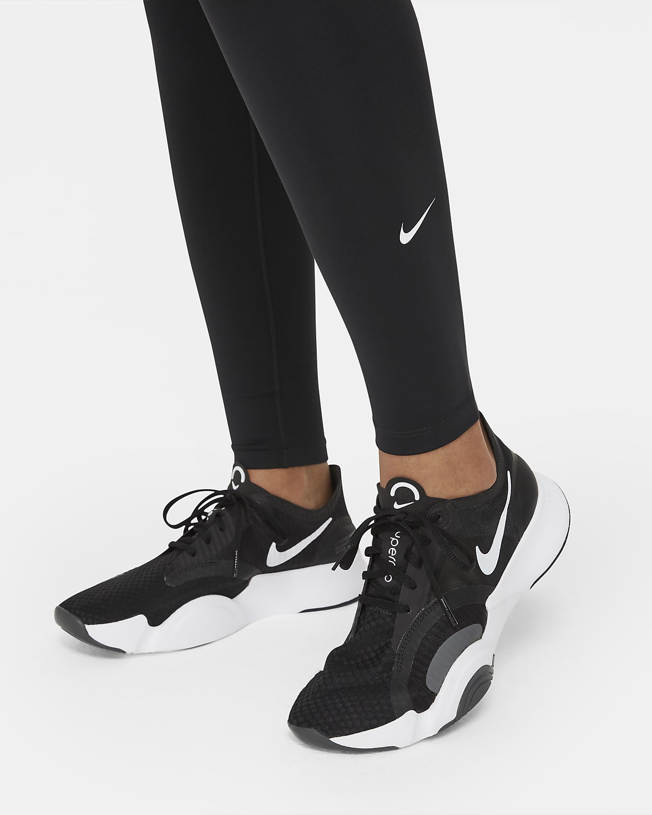 Nike Women's One Luxe Mid Rise 7/8 Laced Legging (Black, X-Large