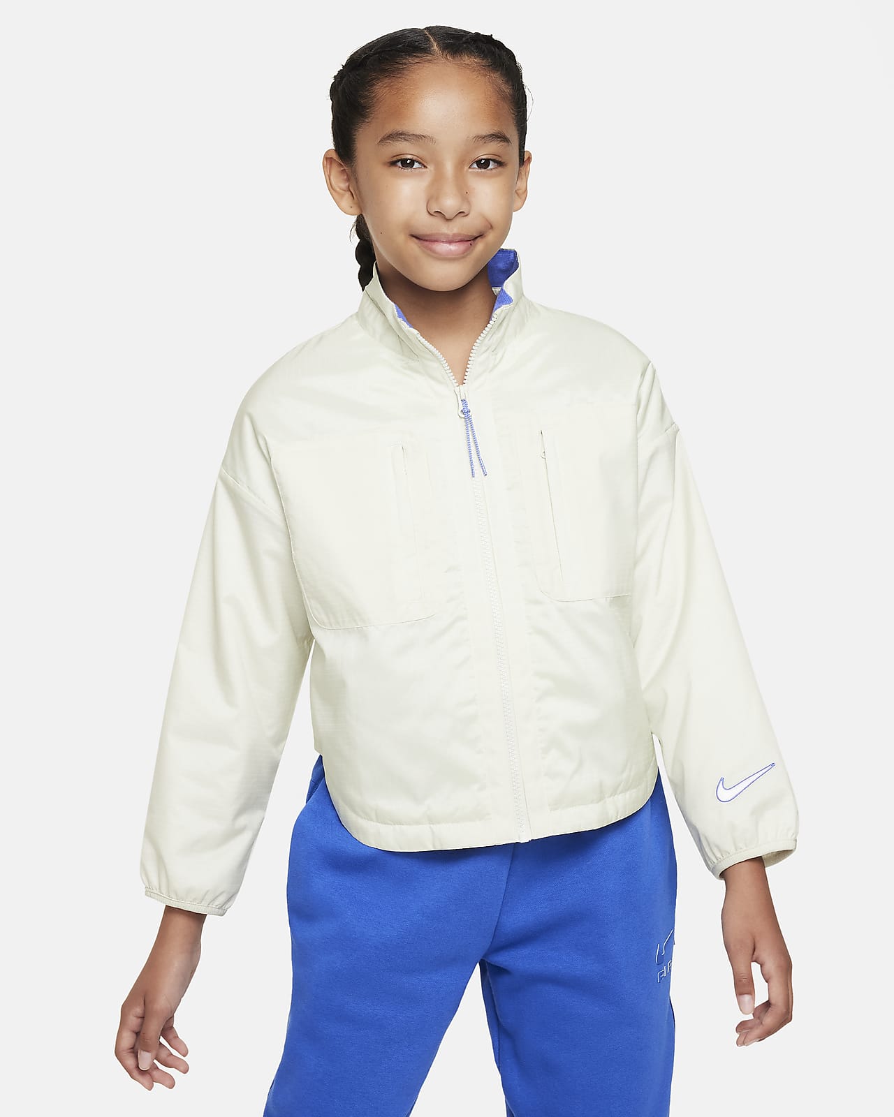 Nike Big JP (Girls\') Therma-FIT Shirt-Jacket. Repel Nike Kids\' Sportswear