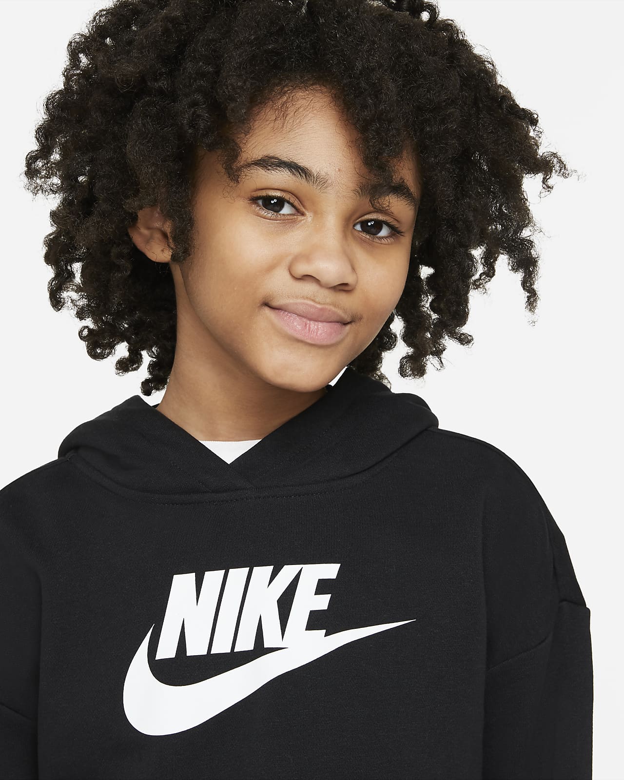 Nike Sportswear Club Big Kids' (Girls') French Terry Cropped Hoodie ...