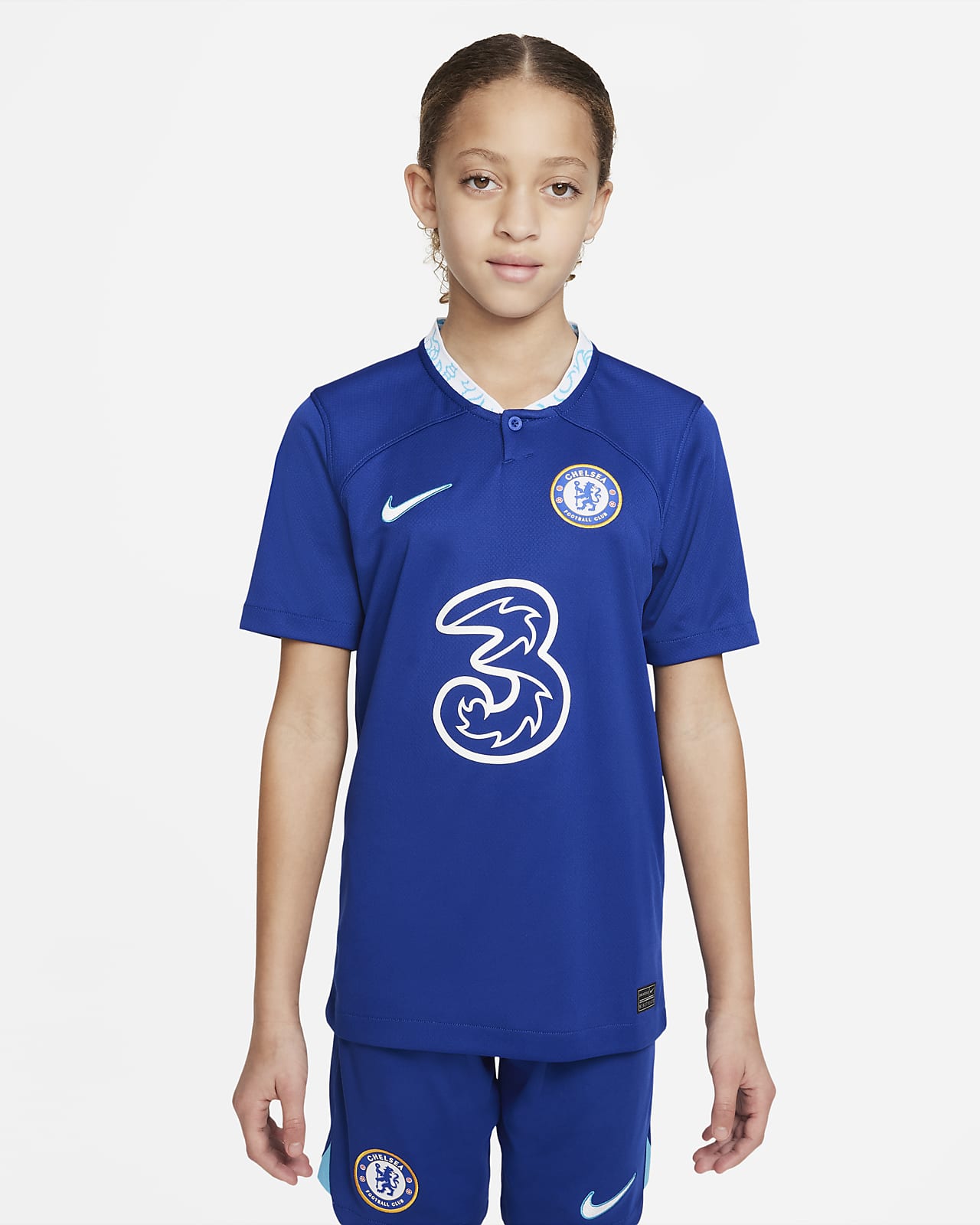 Fotbalový dres Nike Dri-FIT Chelsea FC Stadium 2022/23 Stadium pro větší děti, domácí