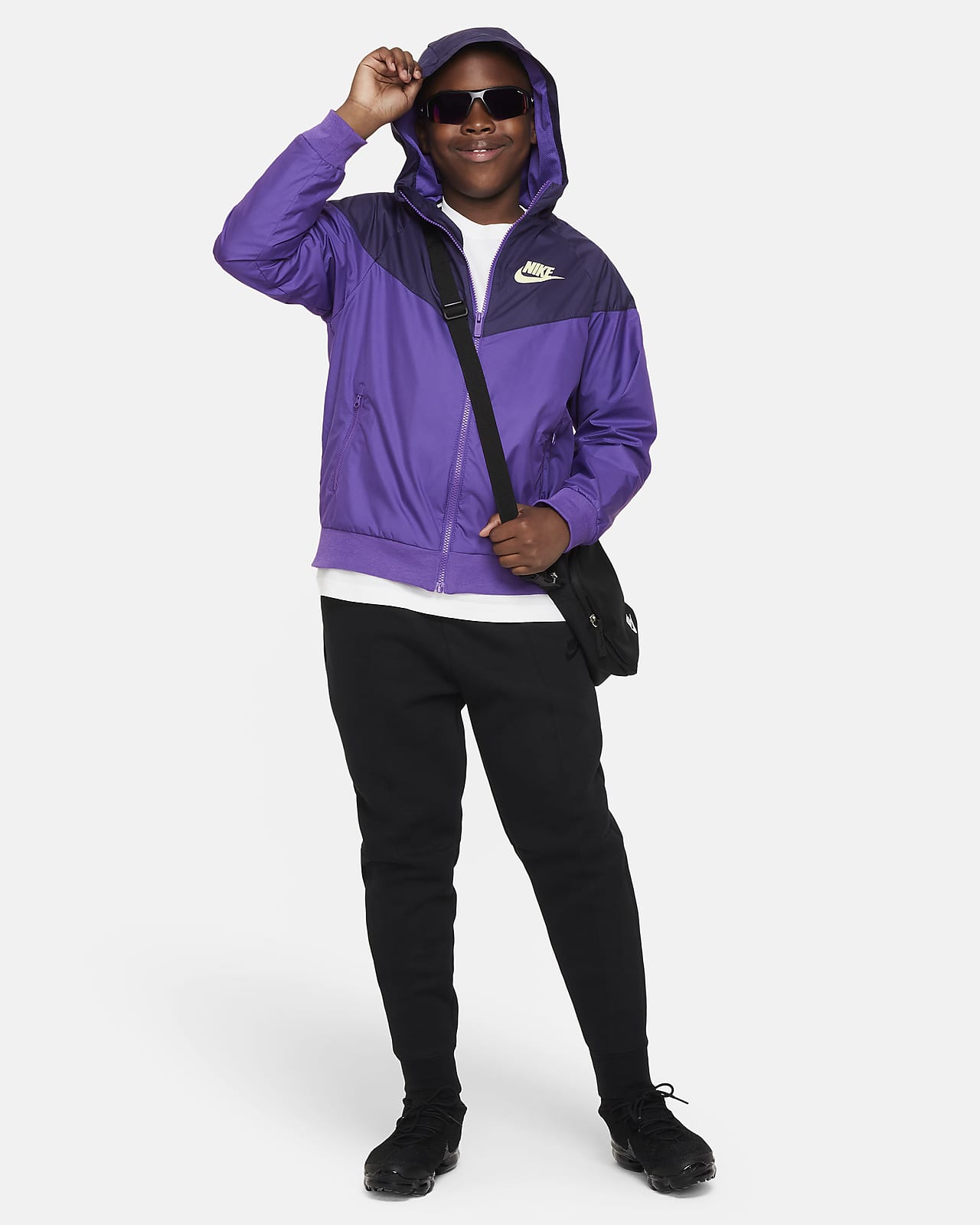 Nike Sportswear Windrunner Big Kids Boys Loose Hip Length Hooded Jacket Extended Size