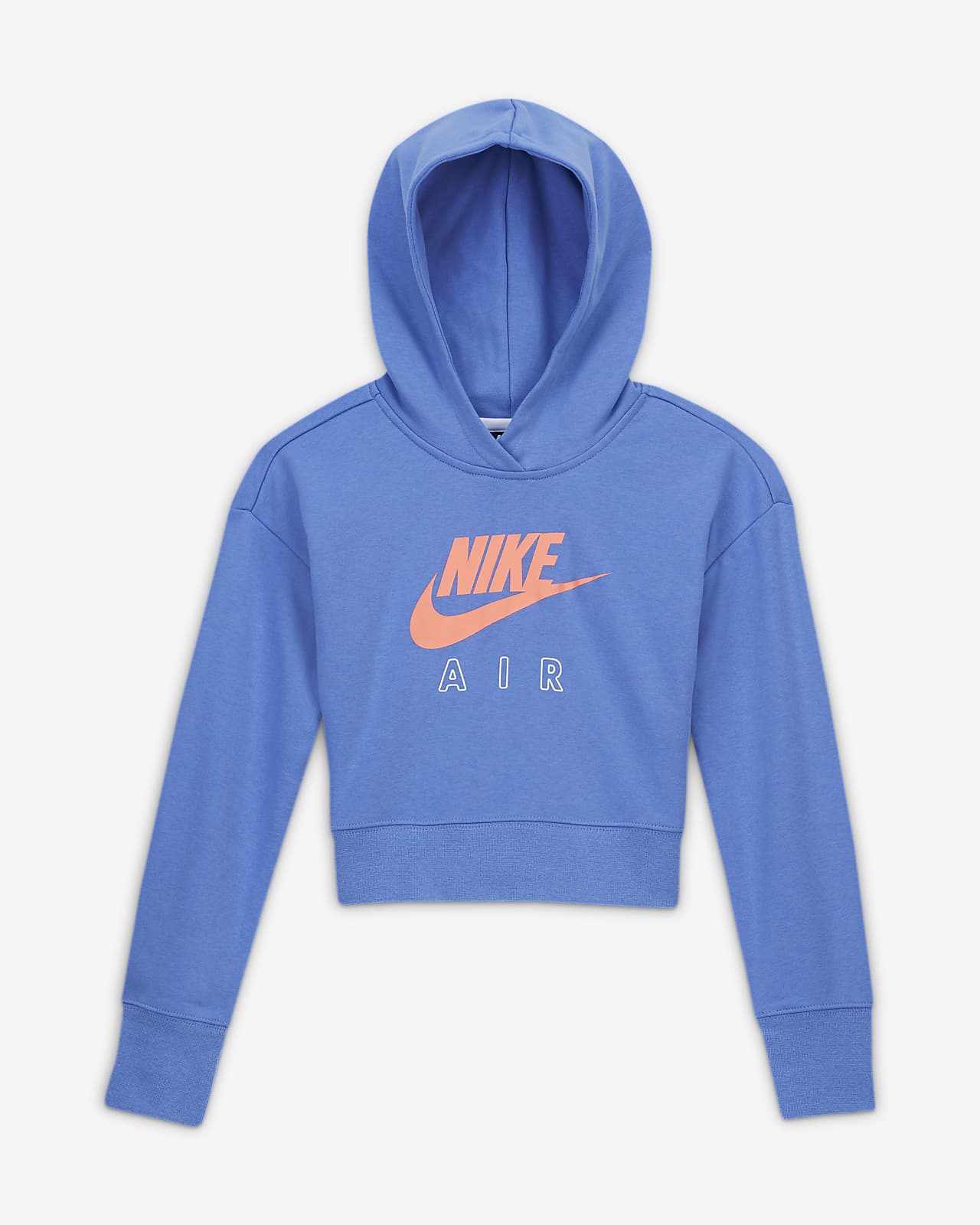 nike blue cropped hoodie
