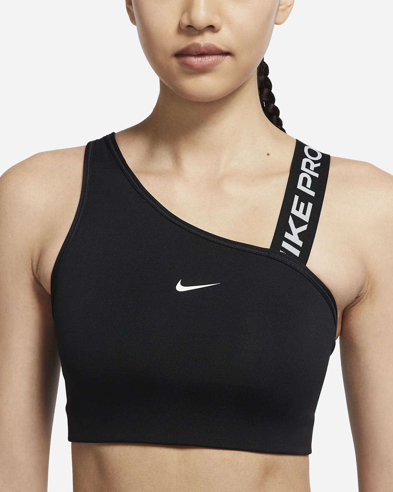 Nike Pro Dri-FIT Swoosh Women's Medium-Support 1-Piece Pad Asymmetrical  Sports Bra. Nike ID