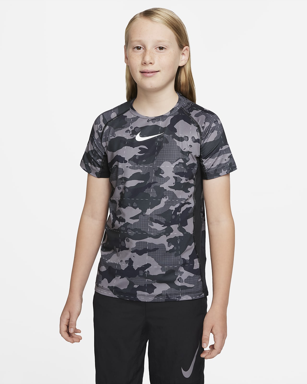 Koszulka treningowa z krótkim rękawem dla dużych dzieci (chłopców) Nike Pro Dri-FIT