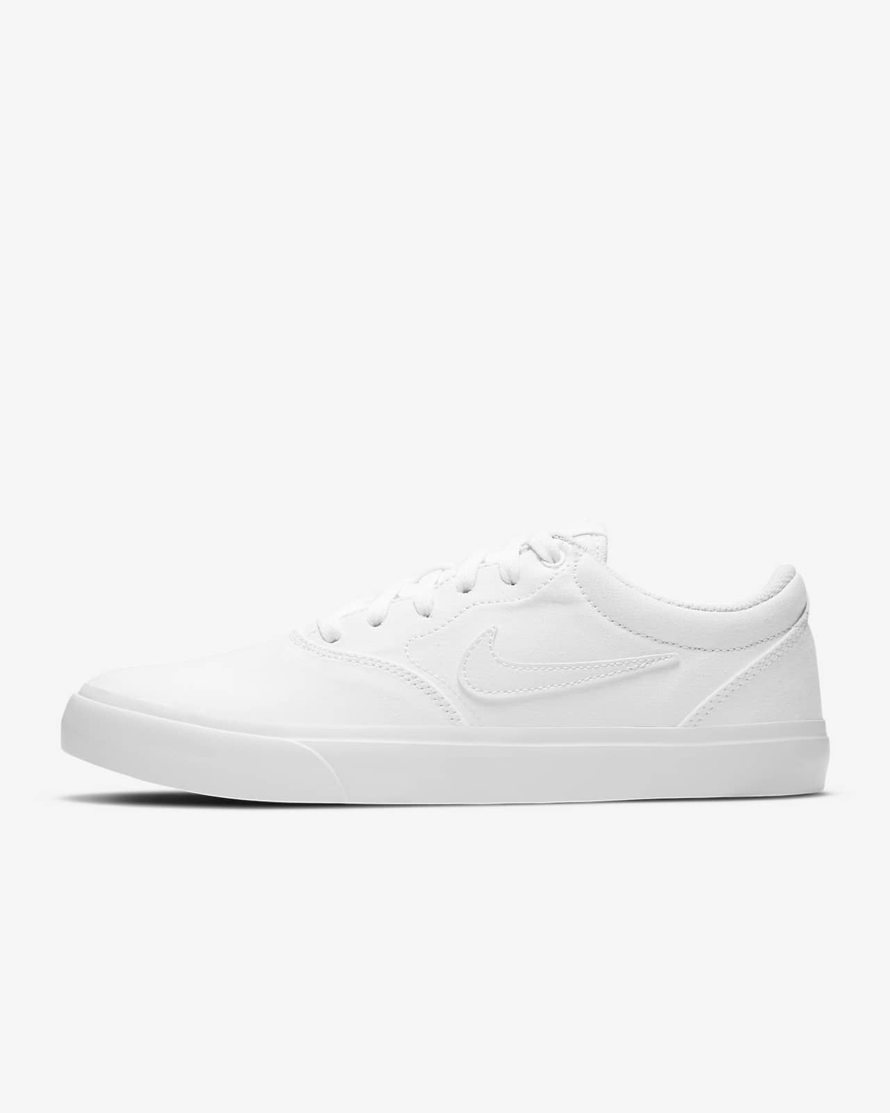 nike sb charge canvas sneakers in white