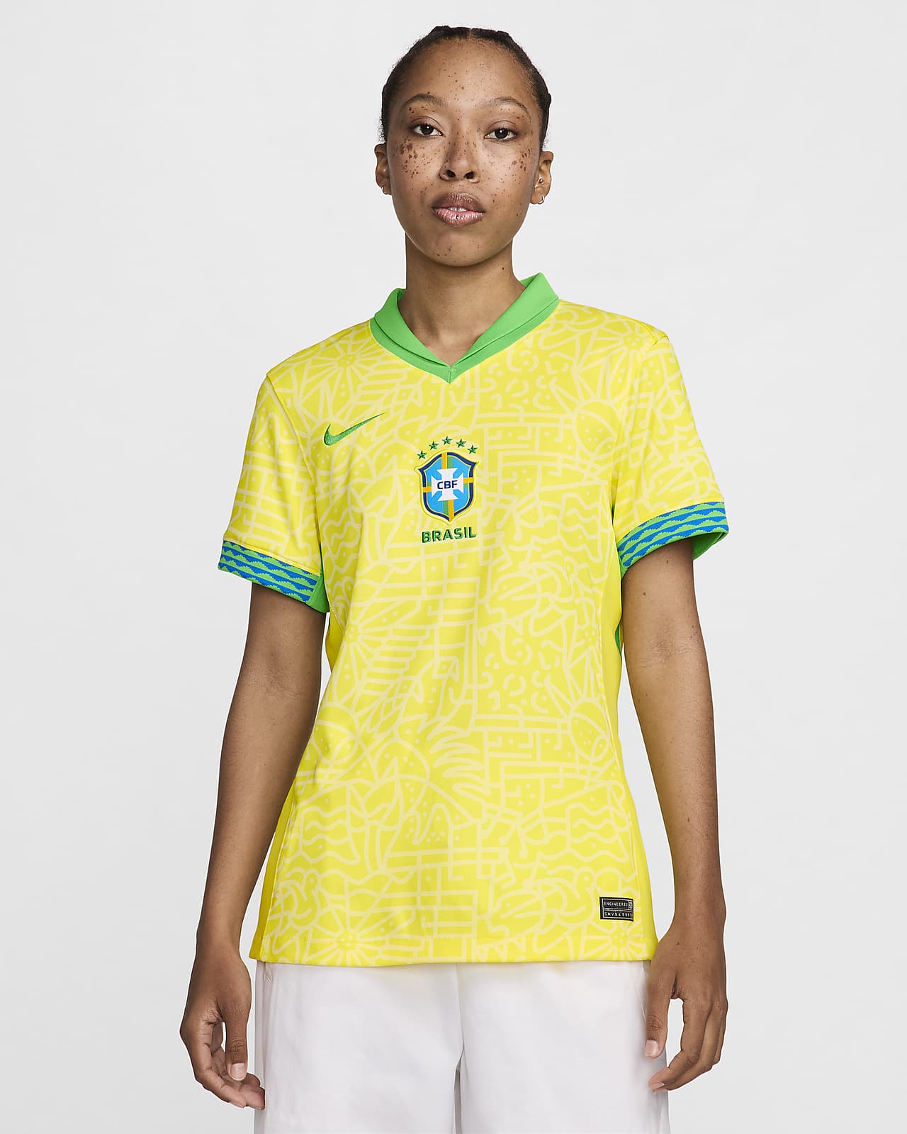 Brazilië 2024 Stadium Thuis Nike Dri-FIT replica voetbalshirt voor dames