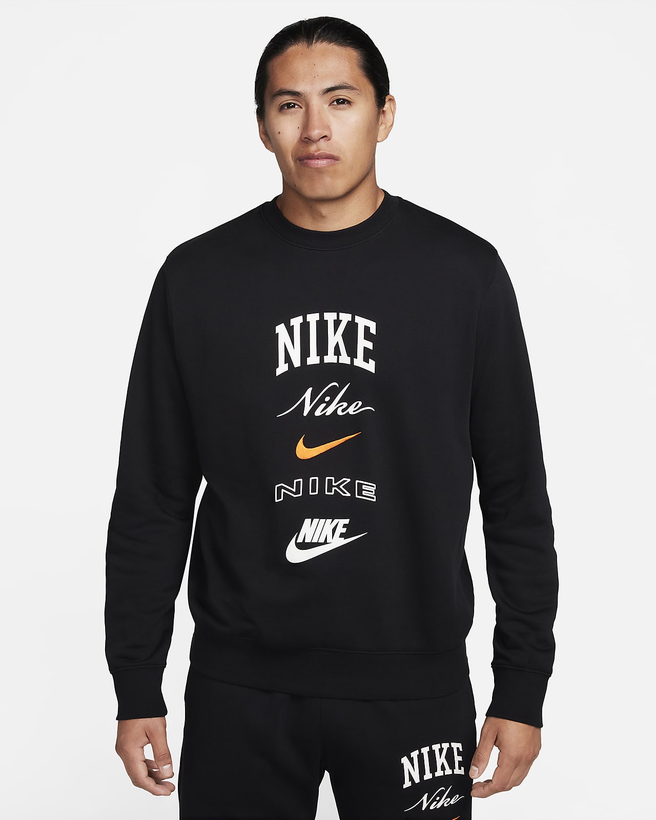 Nike Club Fleece sweatshirt met ronde hals en lange mouwen voor heren