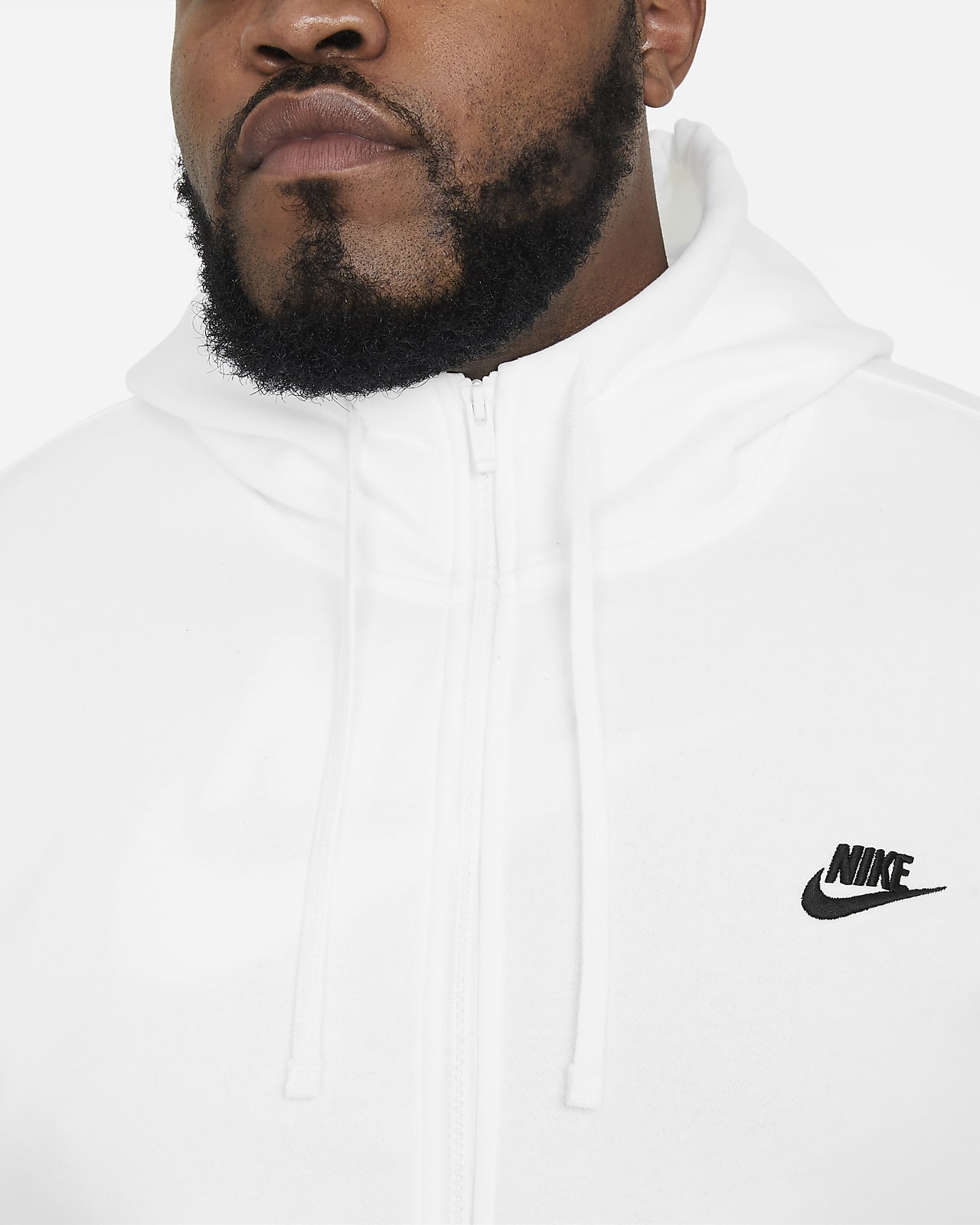 white fleece zip up hoodie