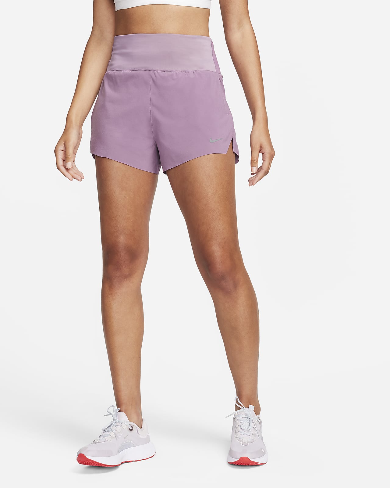 Shorts de running con ropa interior integrada de 8 cm de tiro alto
