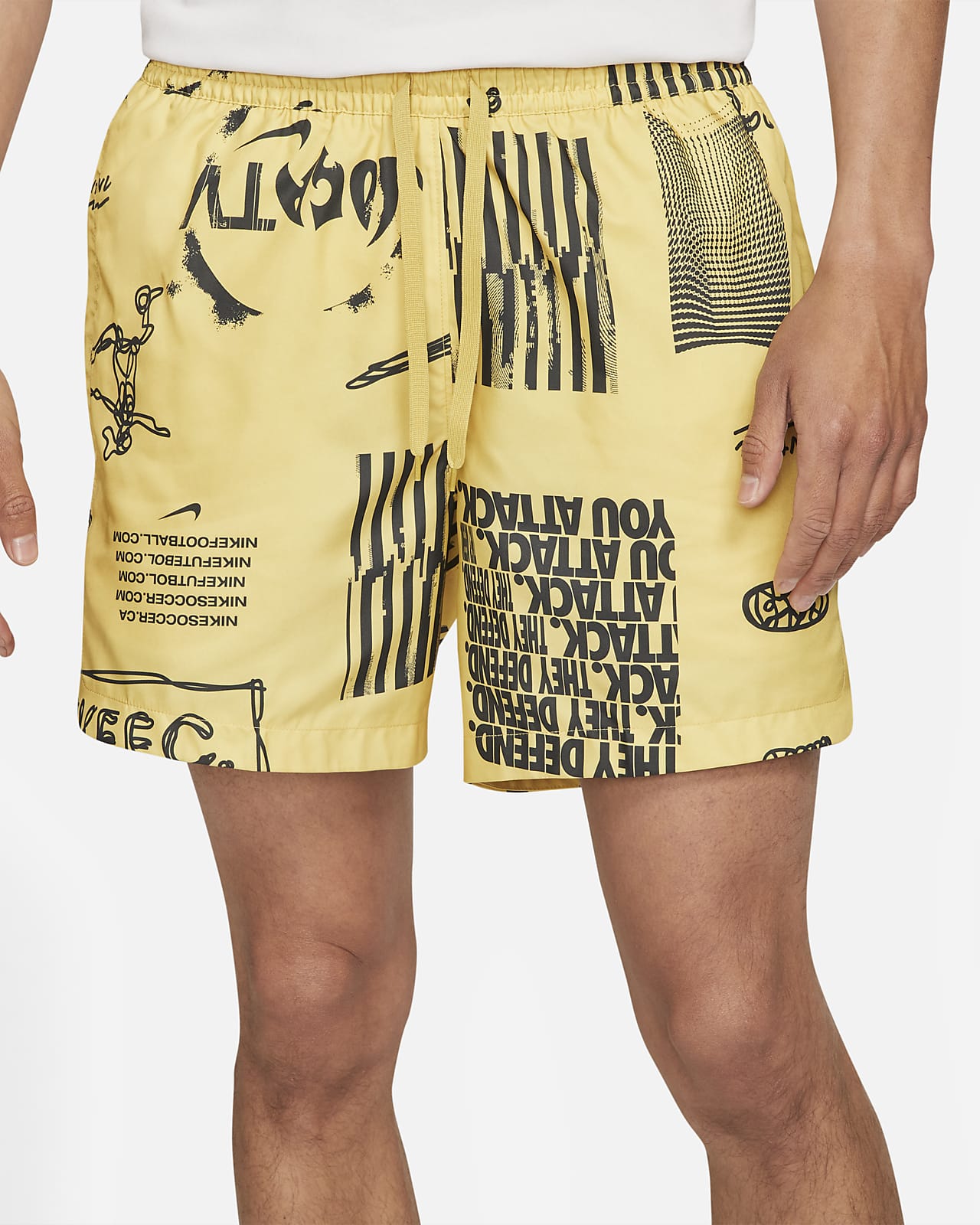 yellow nike soccer shorts