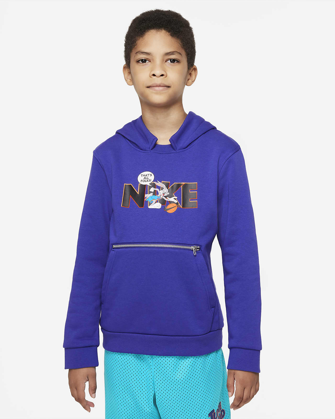 Nike Dri-FIT Standard Issue x Space Jam: A New Legacy Men's Hoodie  (3X-Large, Light Concord) at  Men's Clothing store
