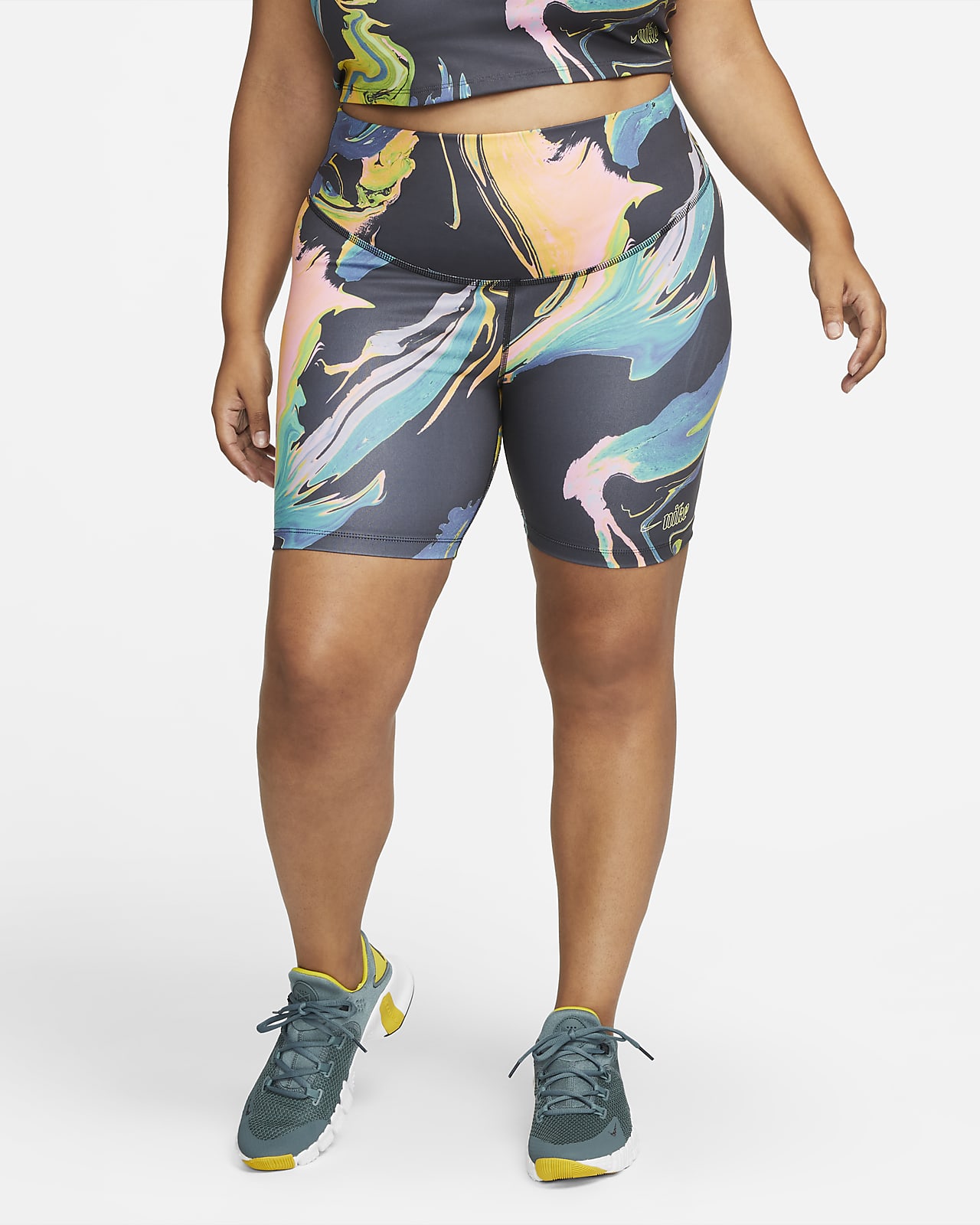 Shorts marmolados de 18 cm para mujer Nike One Aurora (talla grande).  Nike.com