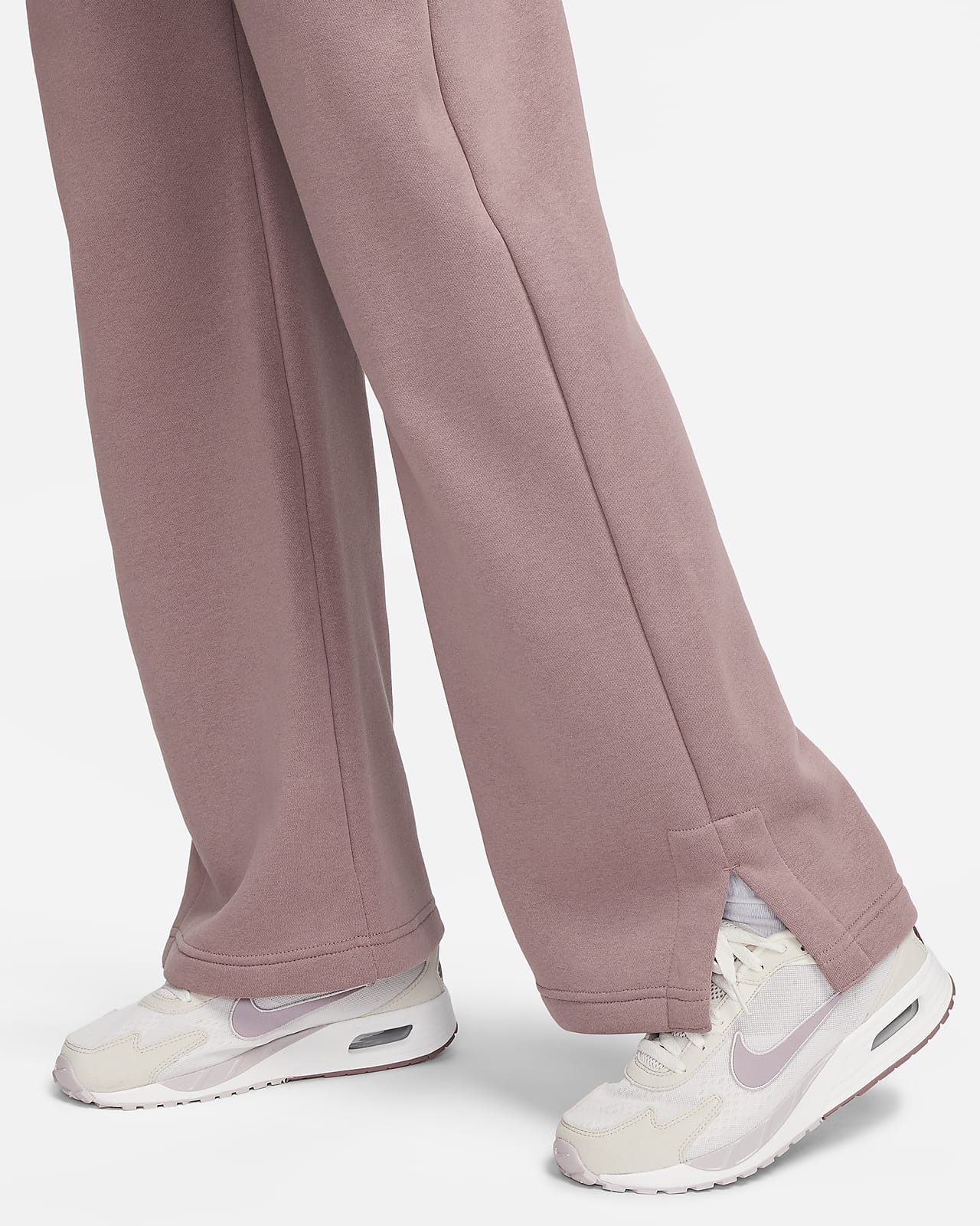 Nike - Pantalon de jogging large taille haute avec petit logo virgule - Noir  et voile