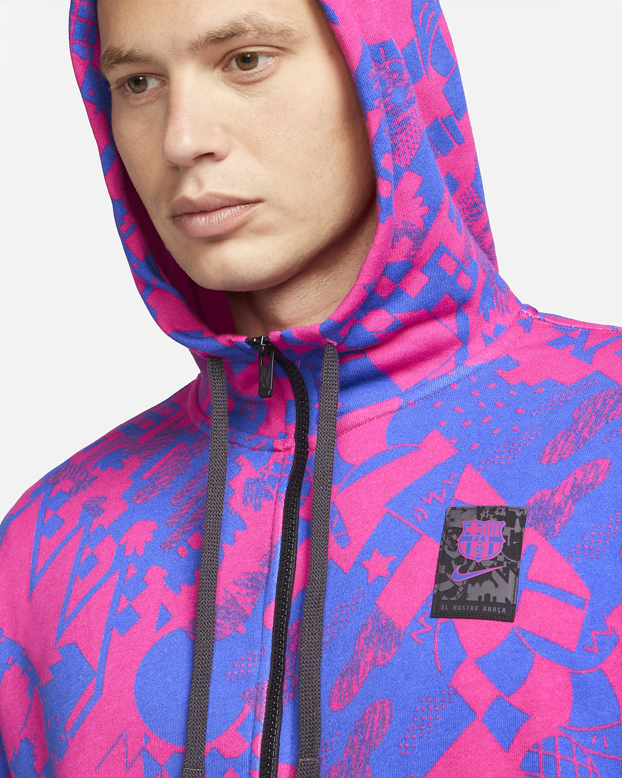 Felpa da calcio con cappuccio e zip a tutta lunghezza F.C. Barcelona -  Uomo. Nike IT