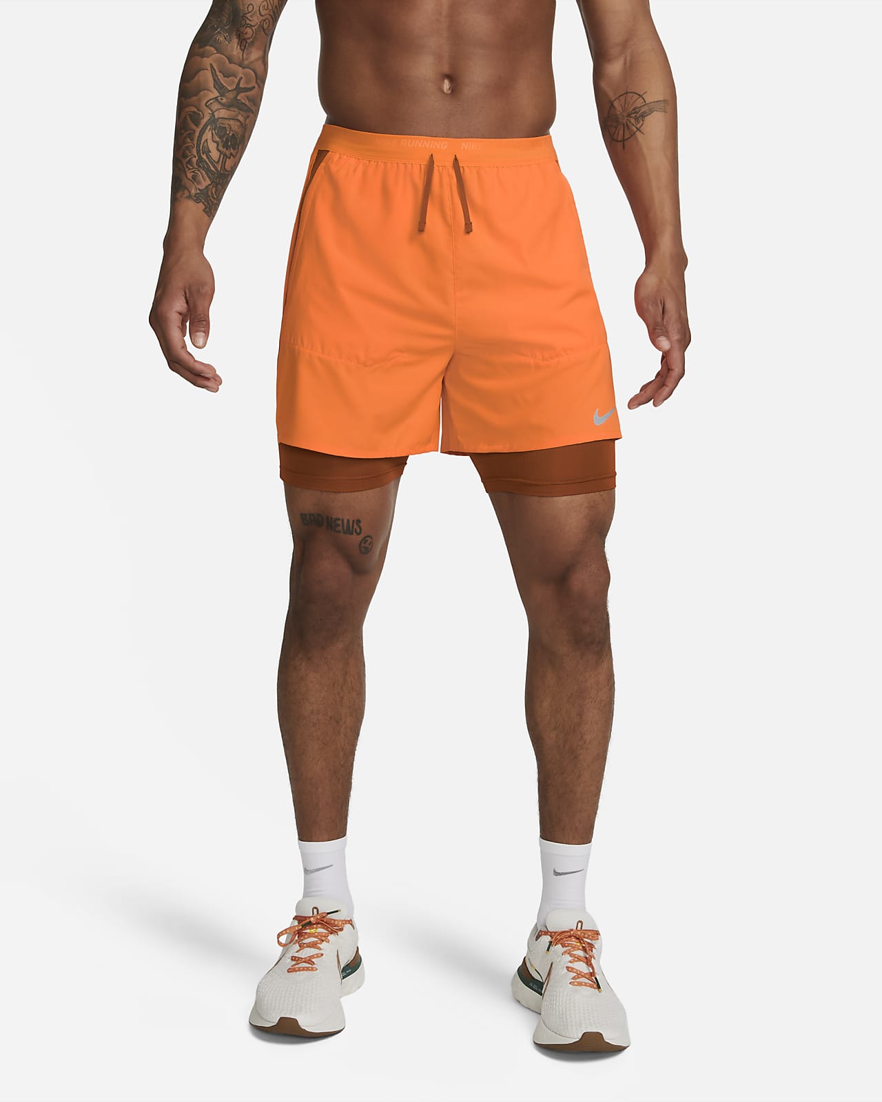 Ανδρικό υβριδικό σορτς για τρέξιμο Dri-FIT Nike Stride 13 cm