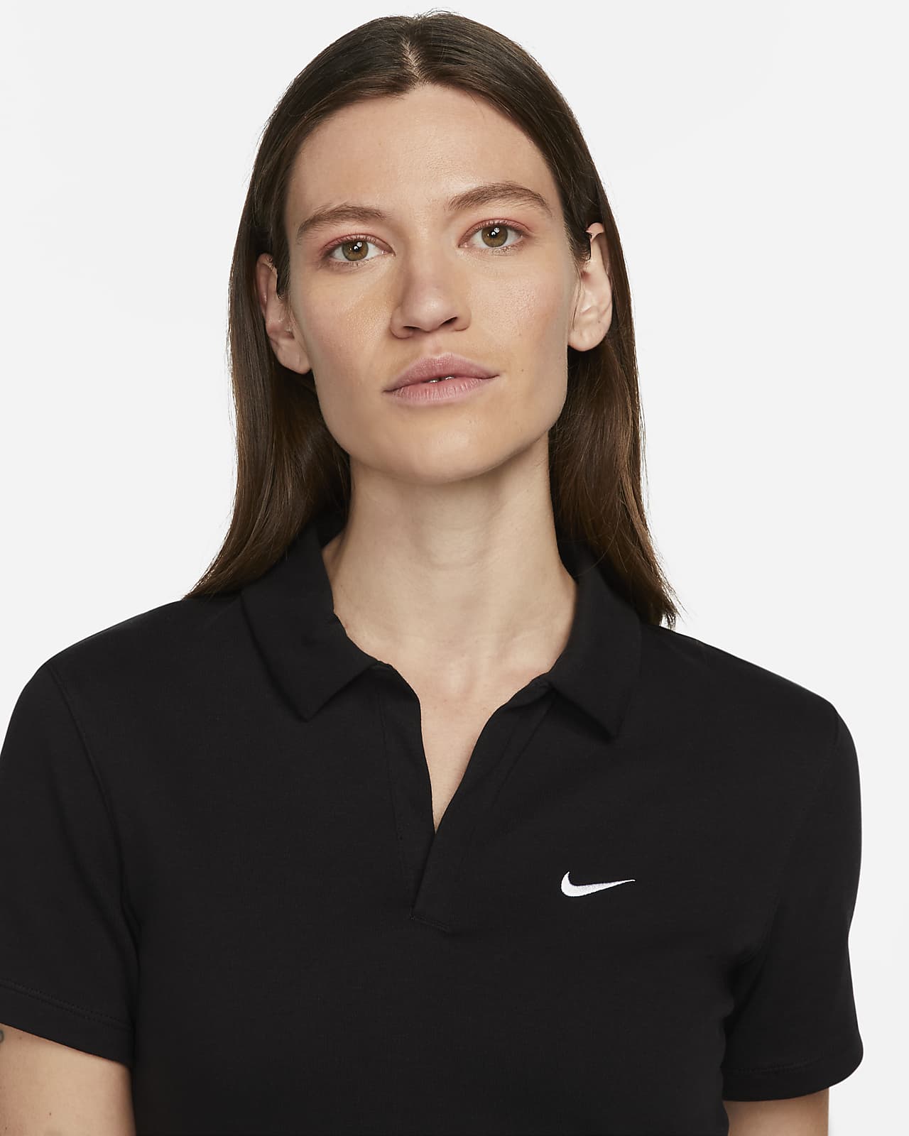 Women's Golf Cotton Polo Shirt Zipper Short Sleeves Slim Fit
