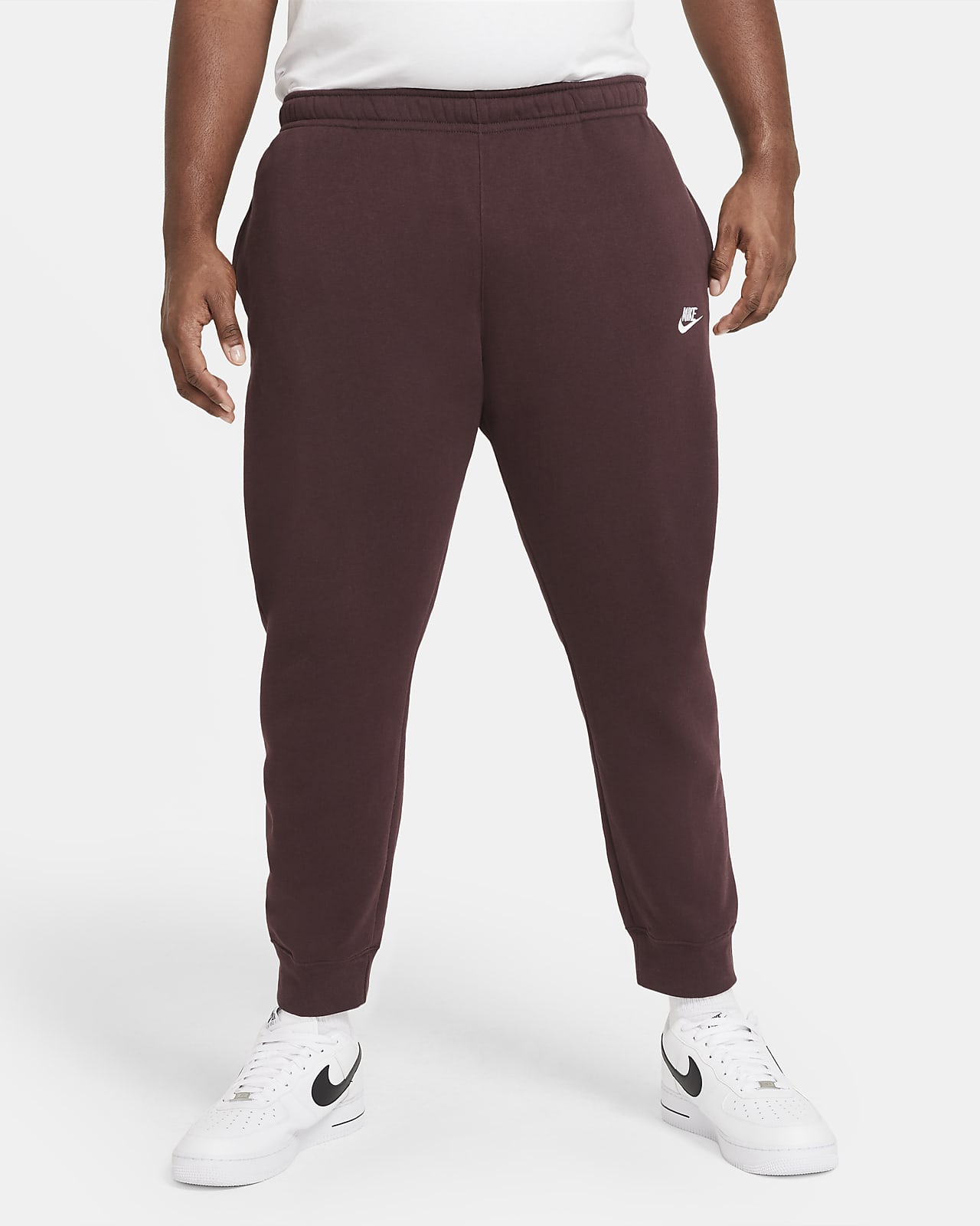 white nike club joggers