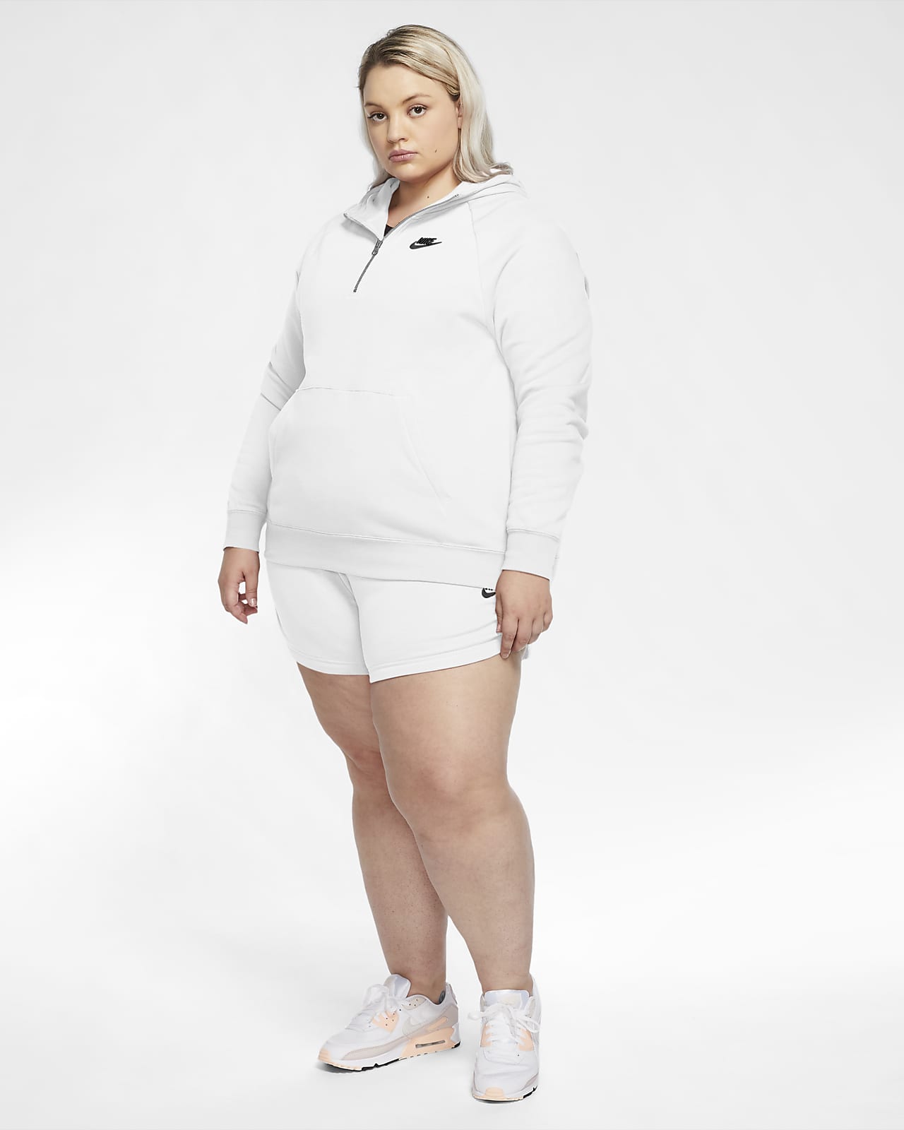 nike essential fleece oversized zip through hoody